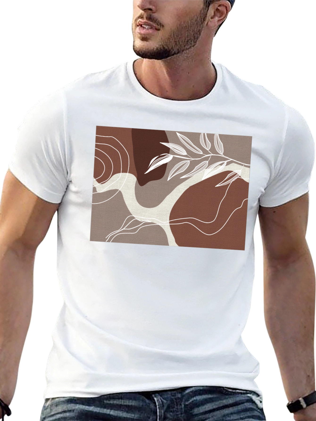 Modern Abstract Graphic Tee - Nature Inspired Design