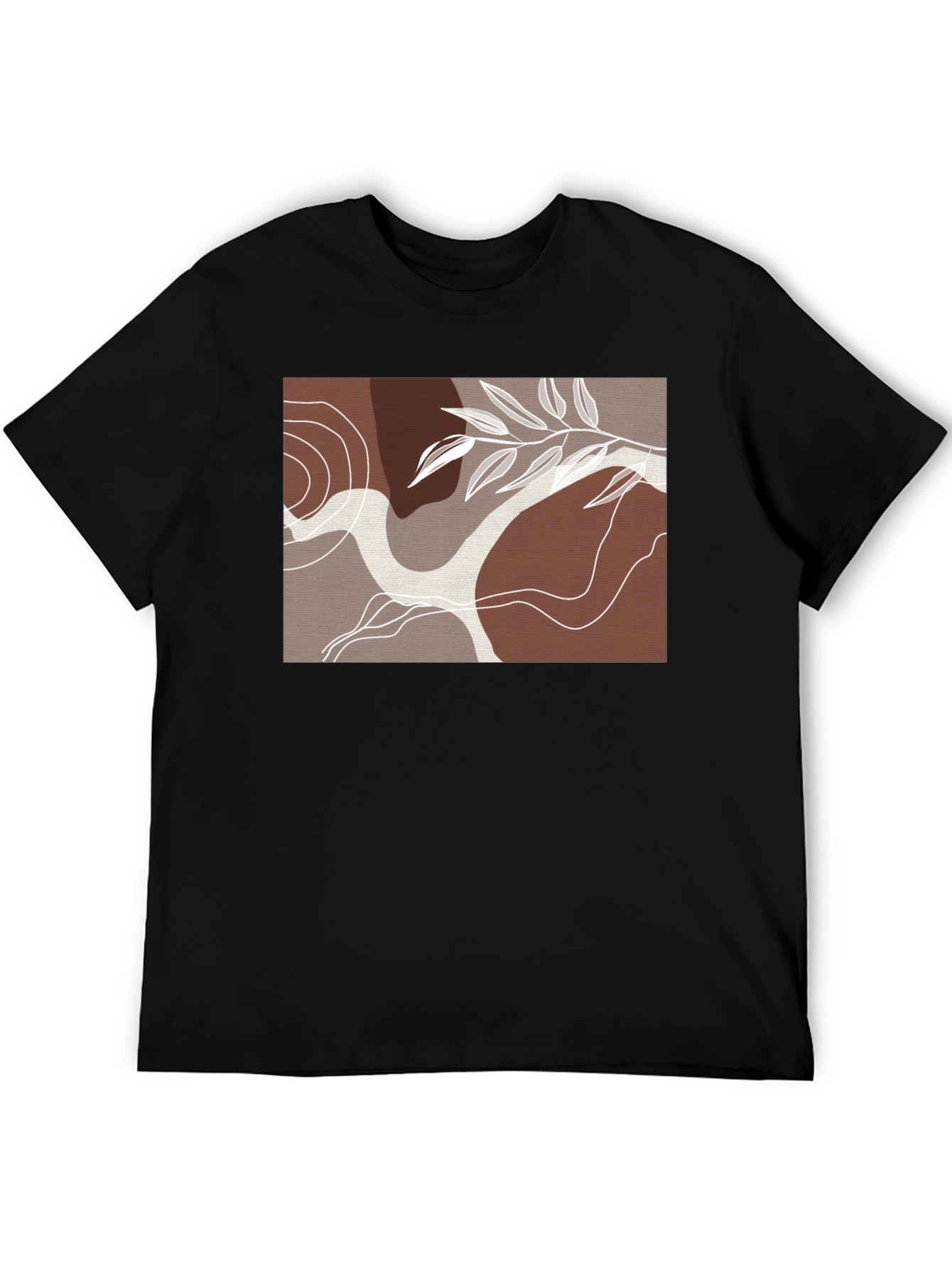Modern Abstract Graphic Tee - Nature Inspired Design