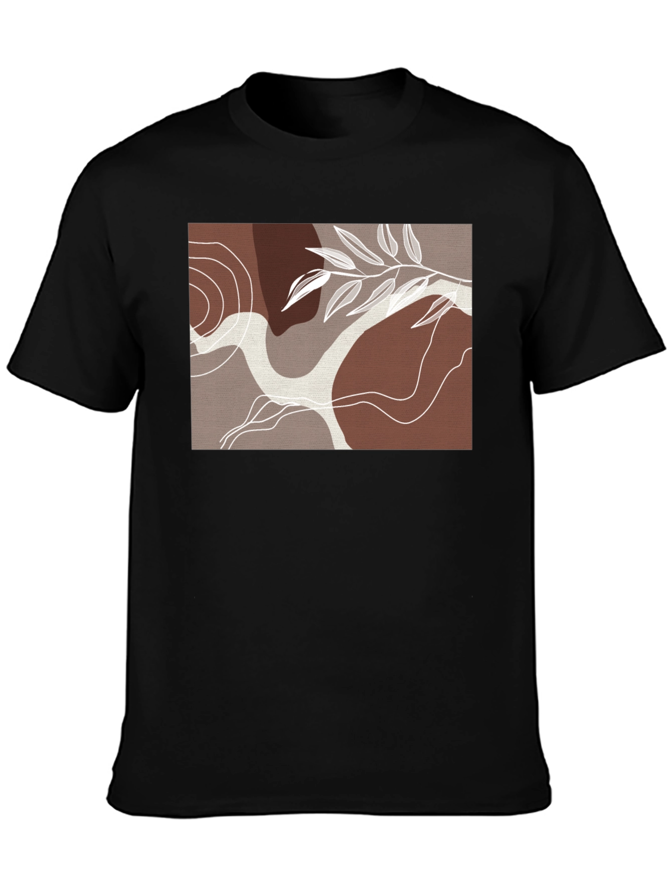 Modern Abstract Graphic Tee - Nature Inspired Design