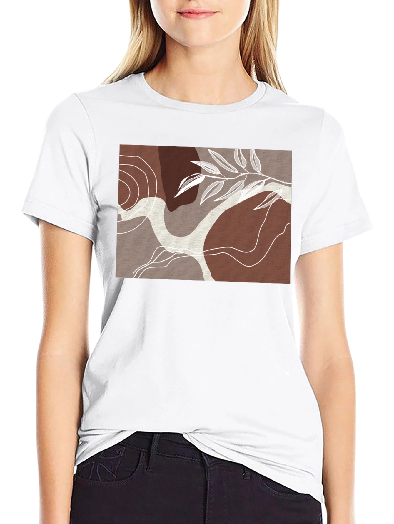 Modern Abstract Graphic Tee - Nature Inspired Design