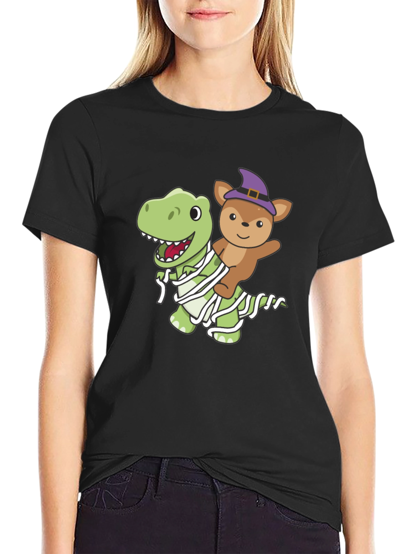 Halloween Dino & Bear Mummy T-Shirt