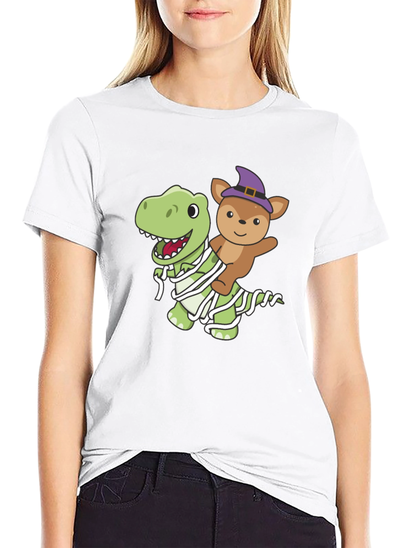 Halloween Dino & Bear Mummy T-Shirt