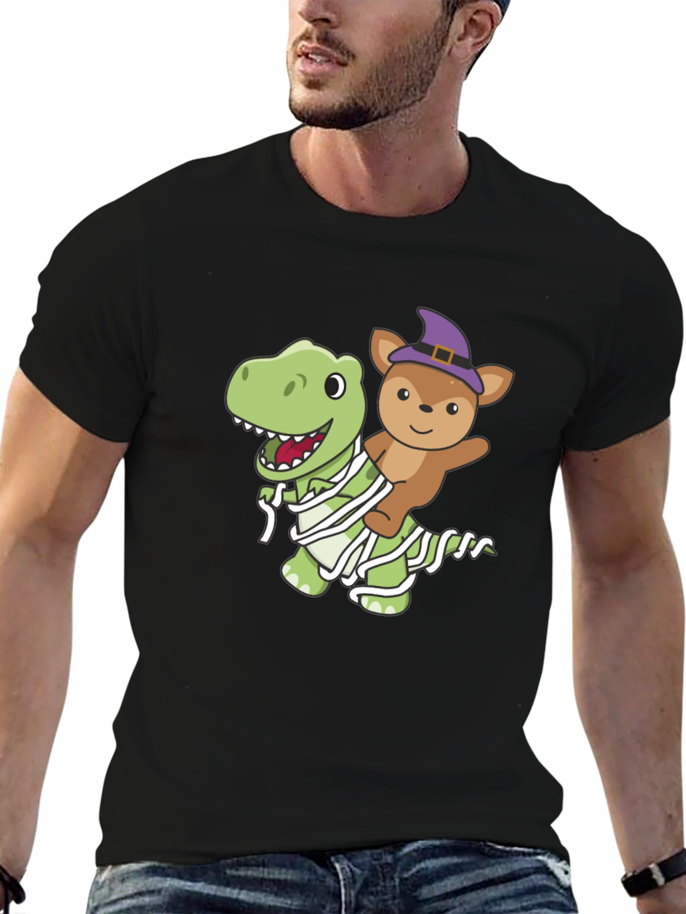Halloween Dino & Bear Mummy T-Shirt