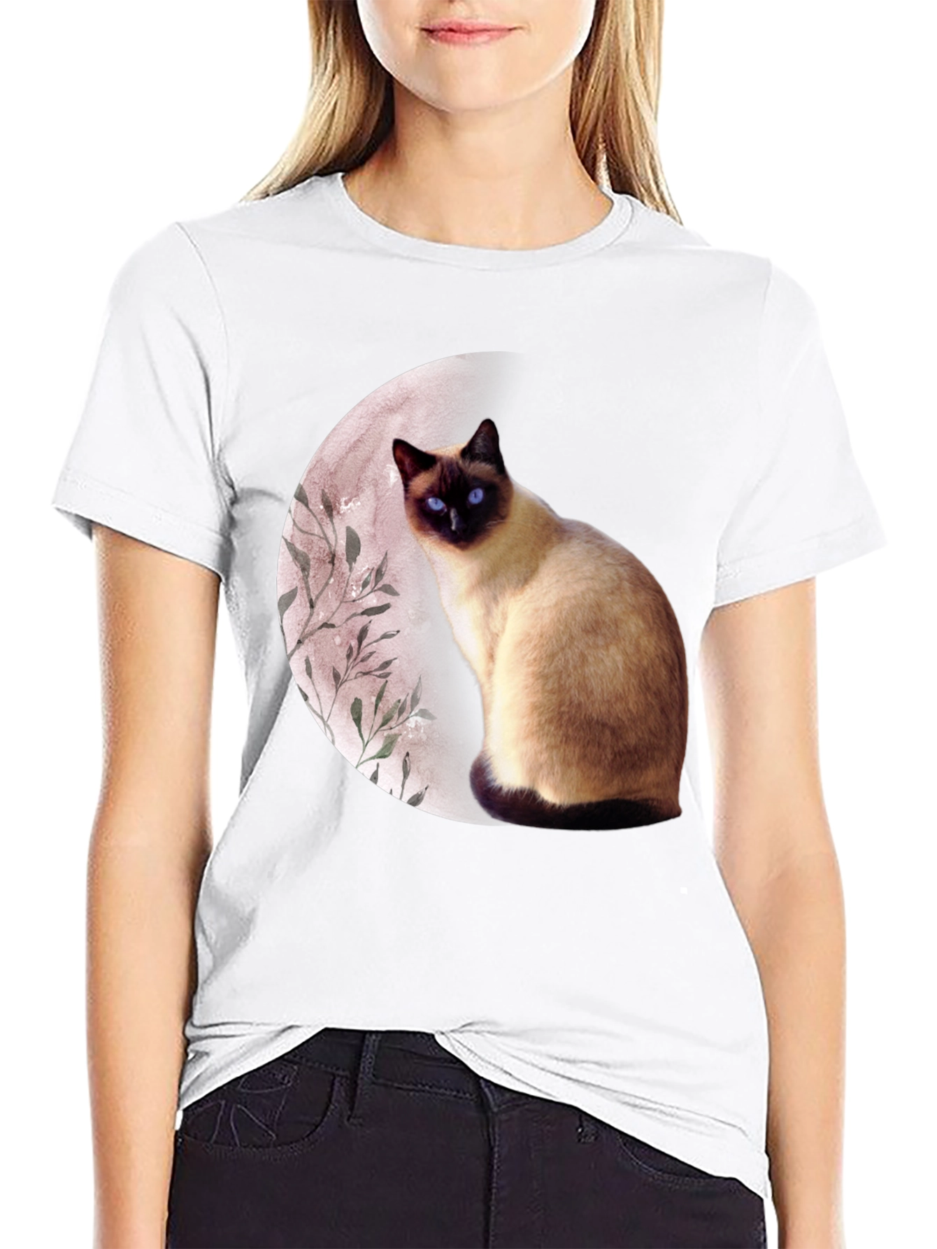 Cat Moon Graphic T-Shirt - Unique Design