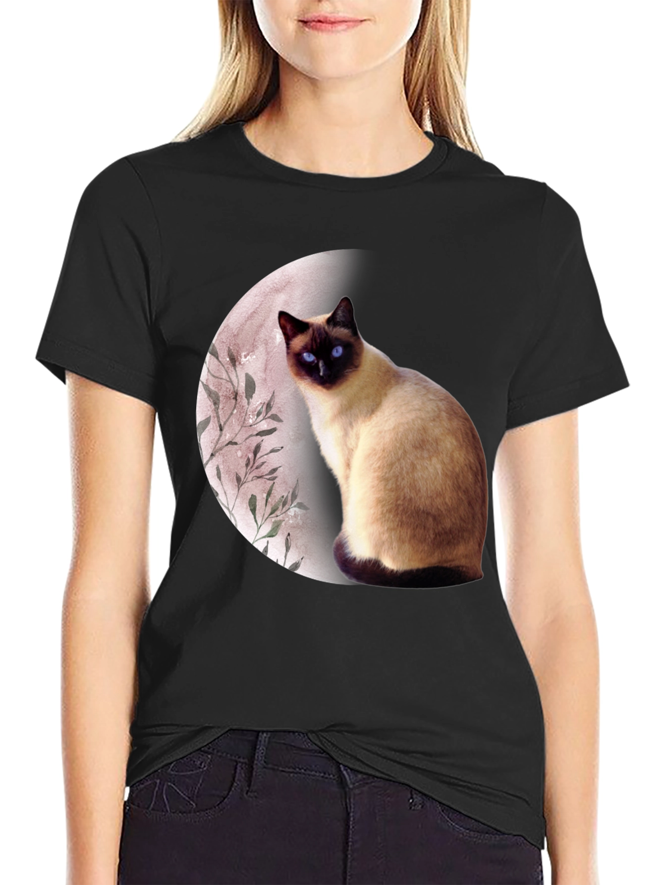 Cat Moon Graphic T-Shirt - Unique Design