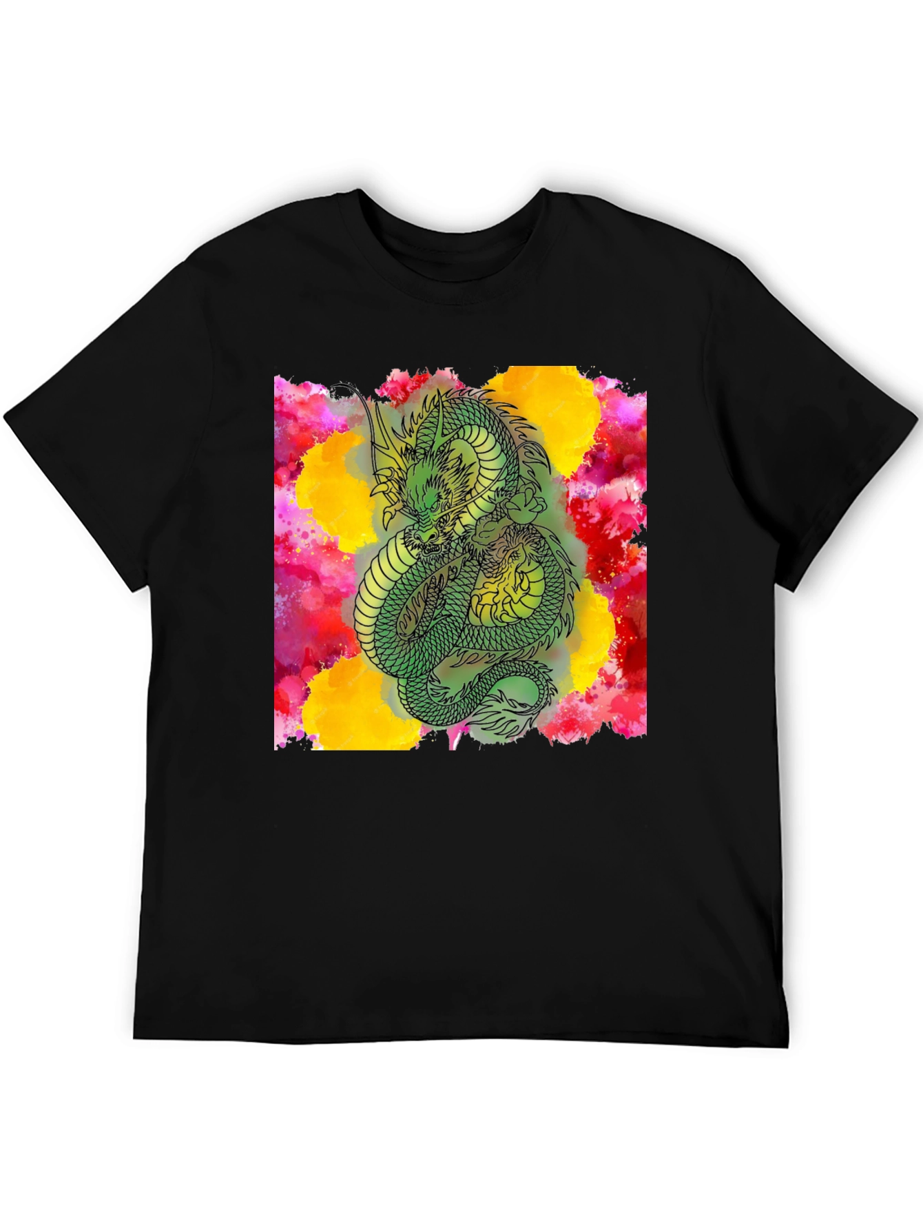 Dragon Graphic Print Crew Neck T-Shirt