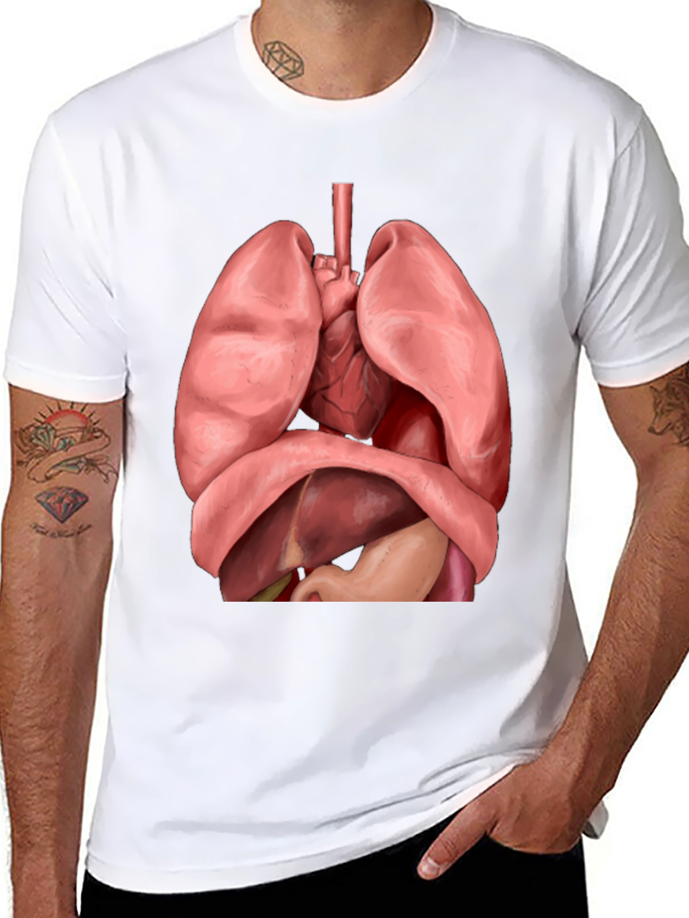 Anatomical Human Organs Graphic Black T-Shirt