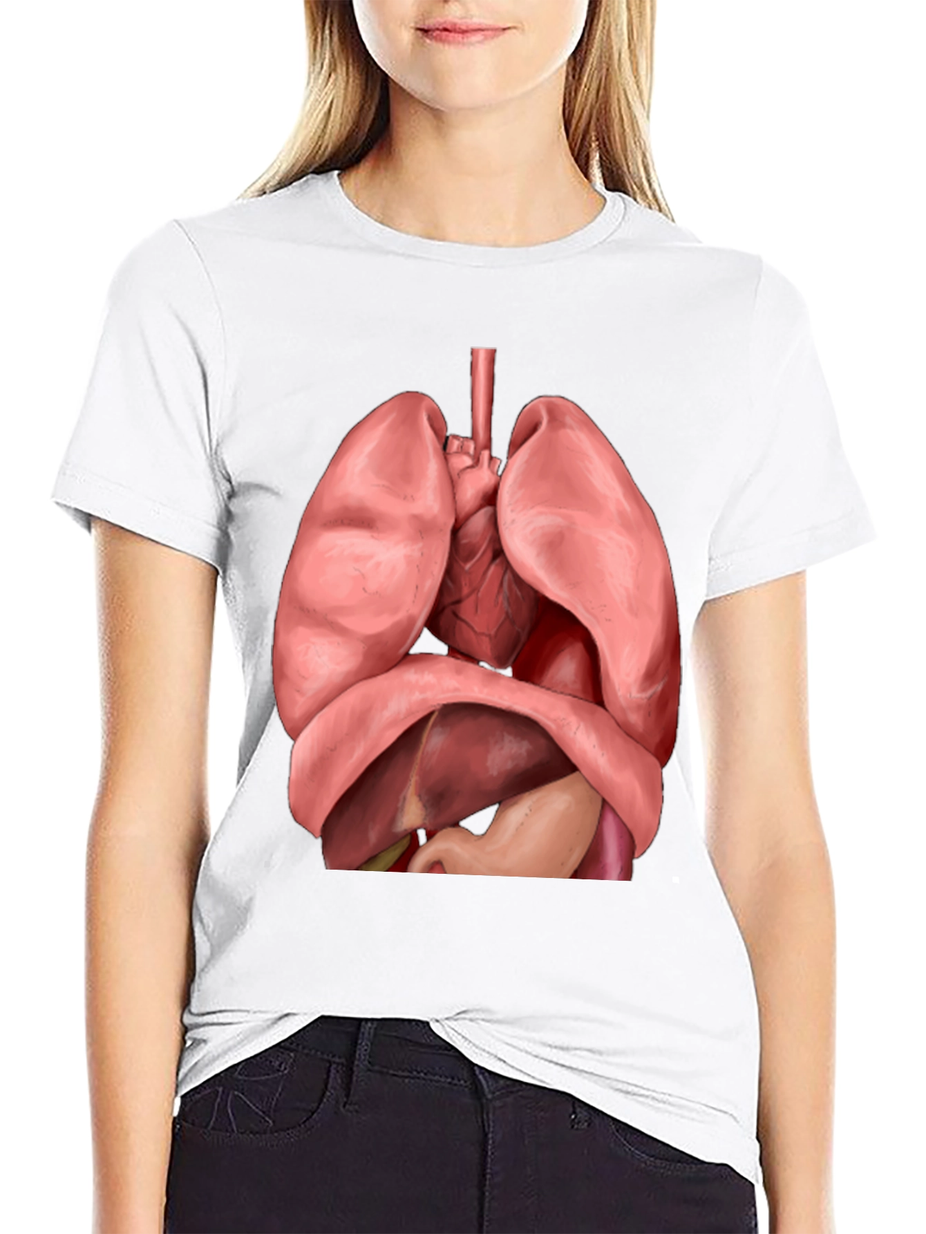 Anatomical Human Organs Graphic Black T-Shirt