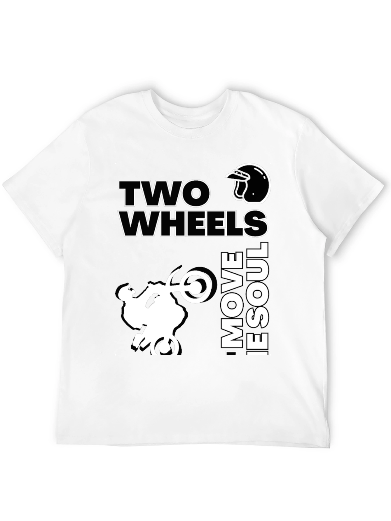 Two Wheels Move the Soul Black Graphic T-Shirt