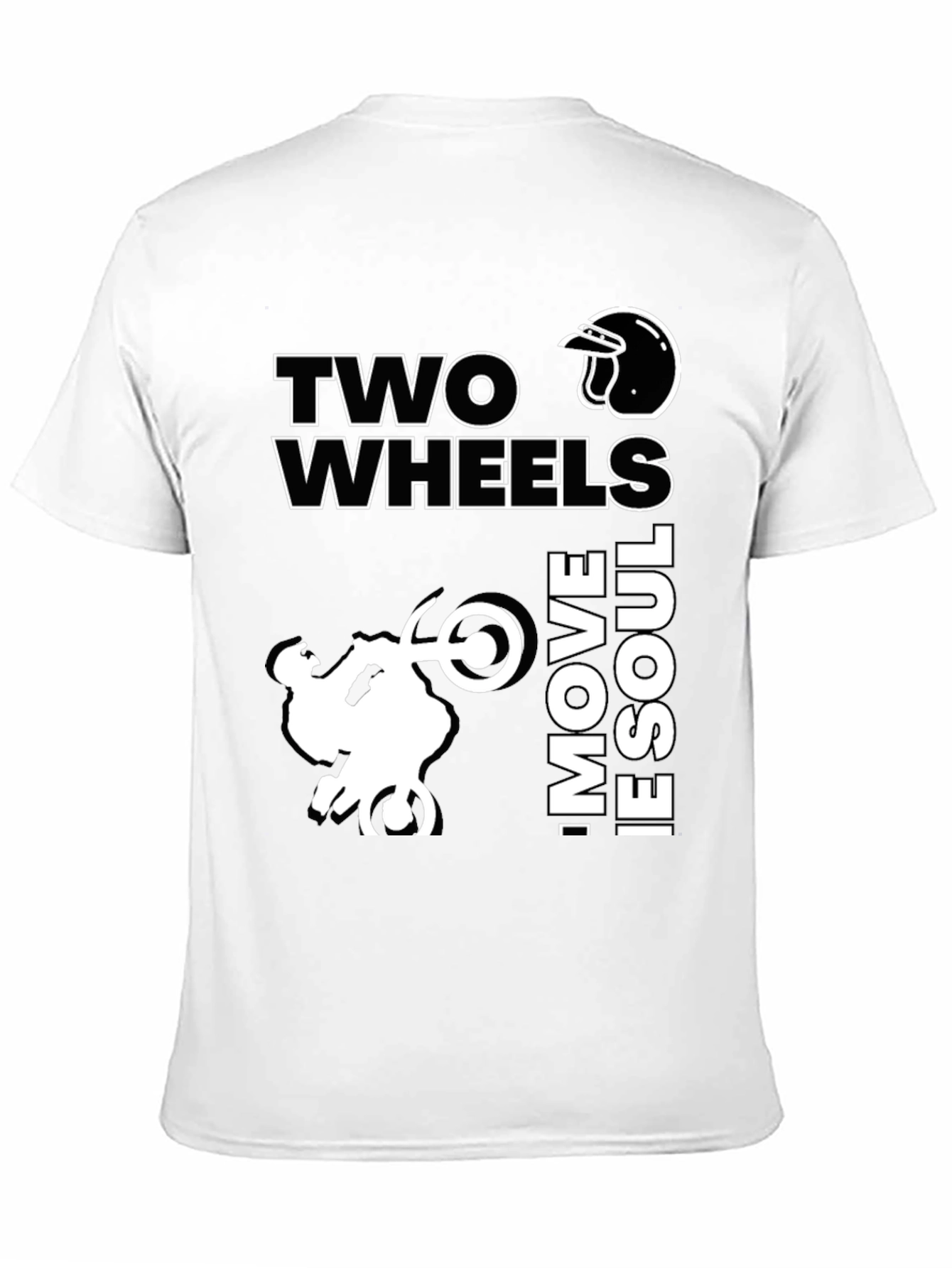Two Wheels Move the Soul Black Graphic T-Shirt