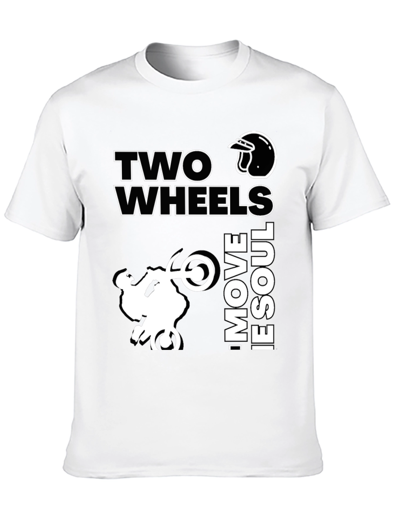 Two Wheels Move the Soul Black Graphic T-Shirt