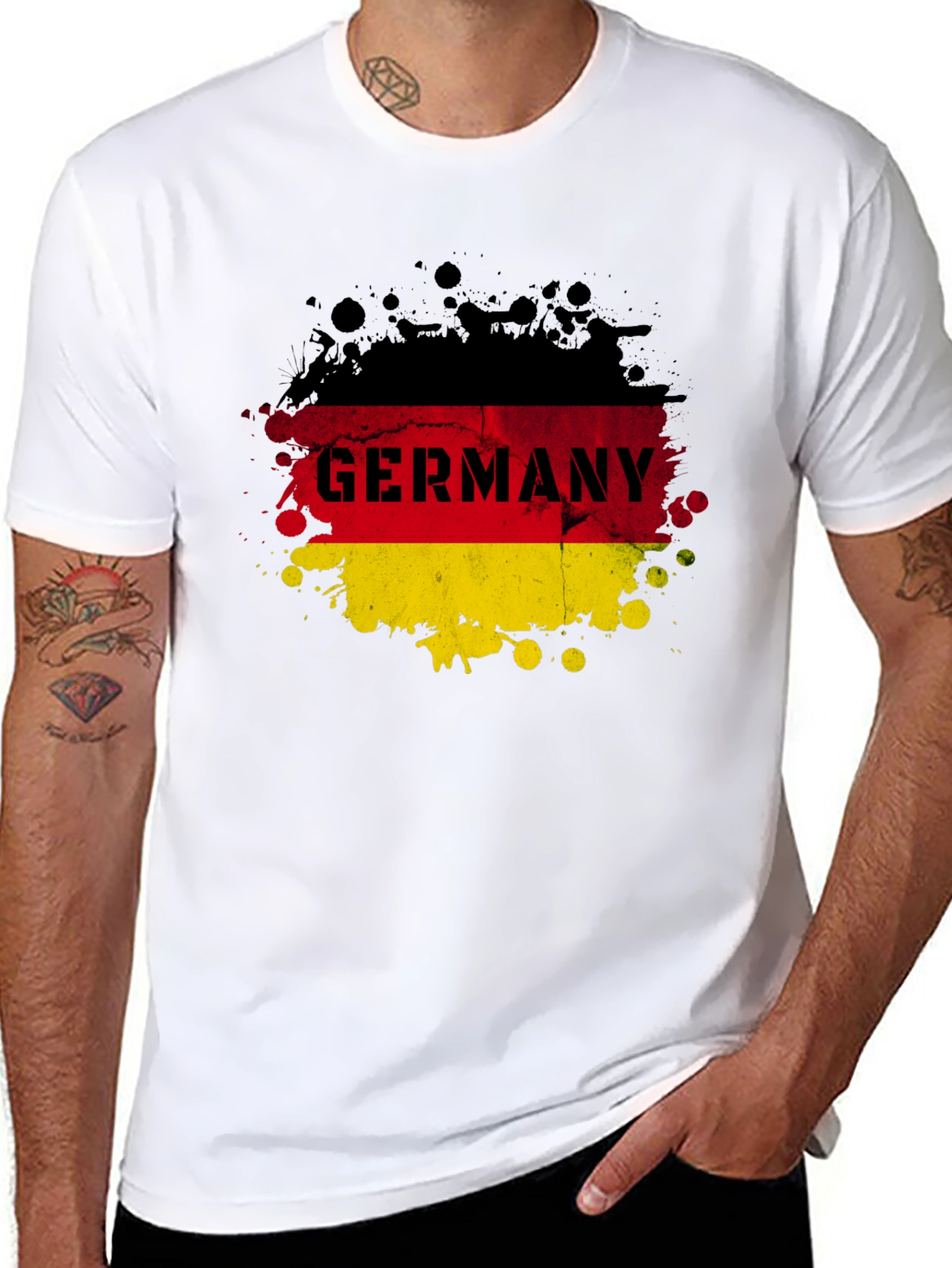Germany Flag Splatter Graphic T-Shirt