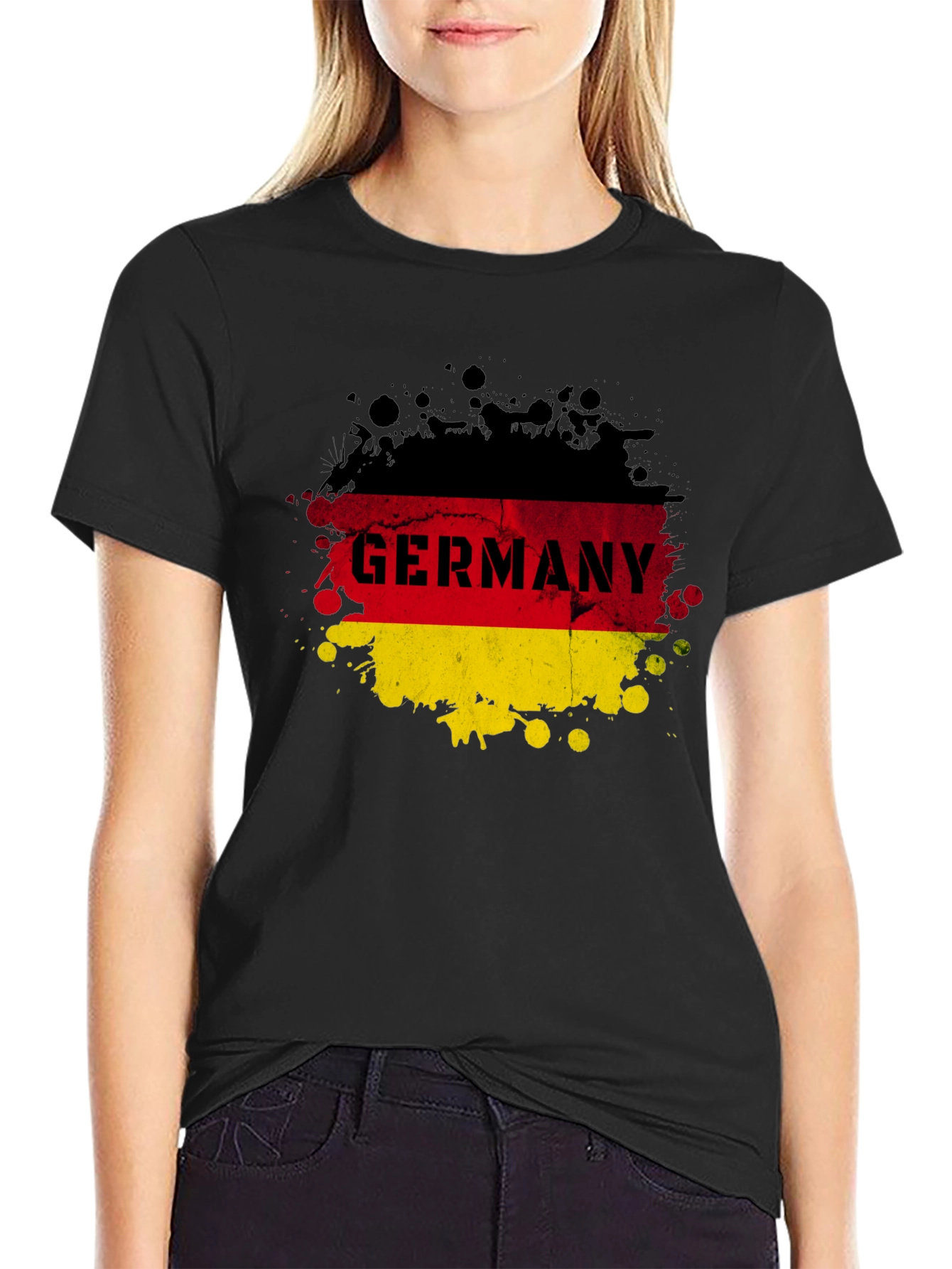 Germany Flag Splatter Graphic T-Shirt