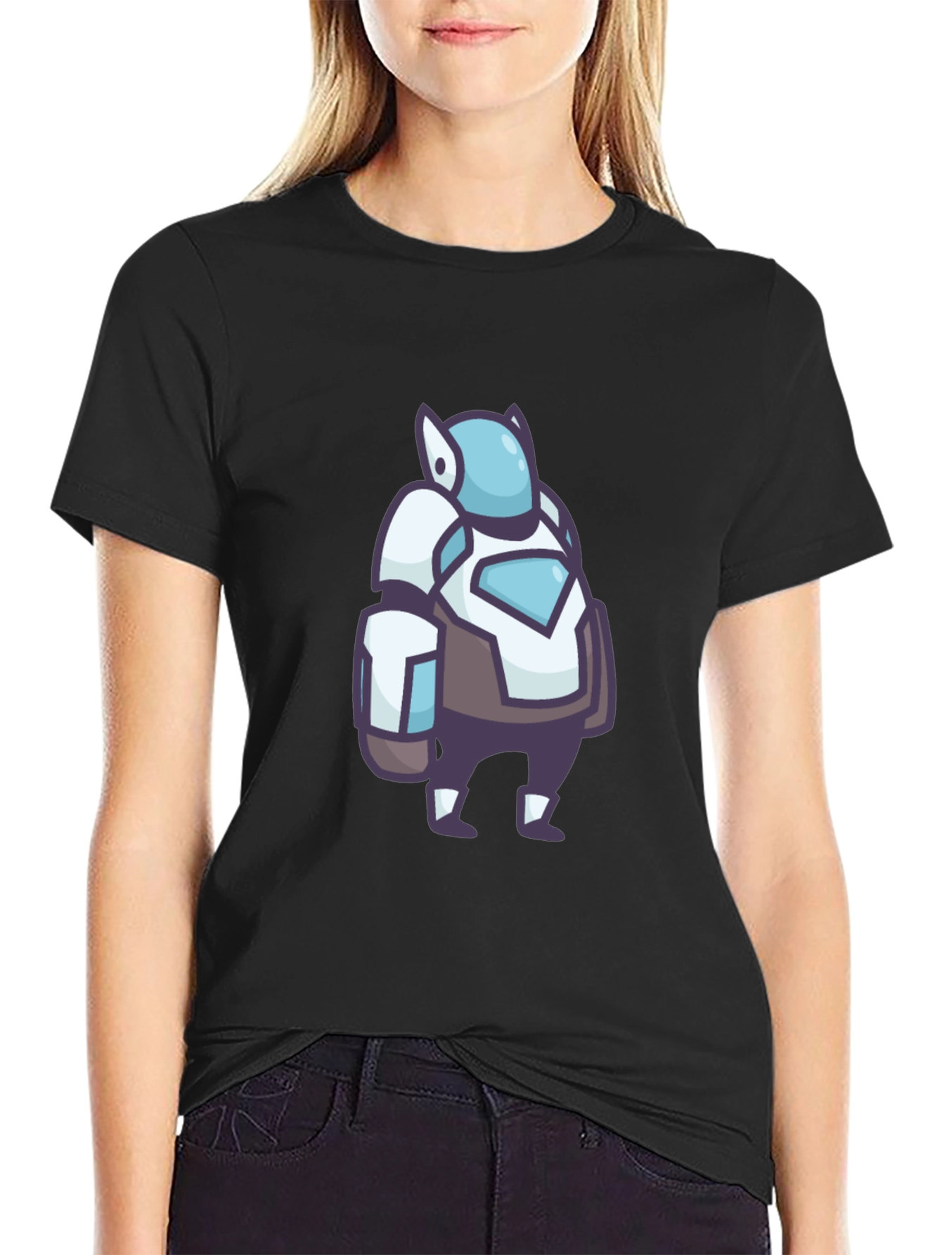 Cool Robot Graphic Black T-Shirt