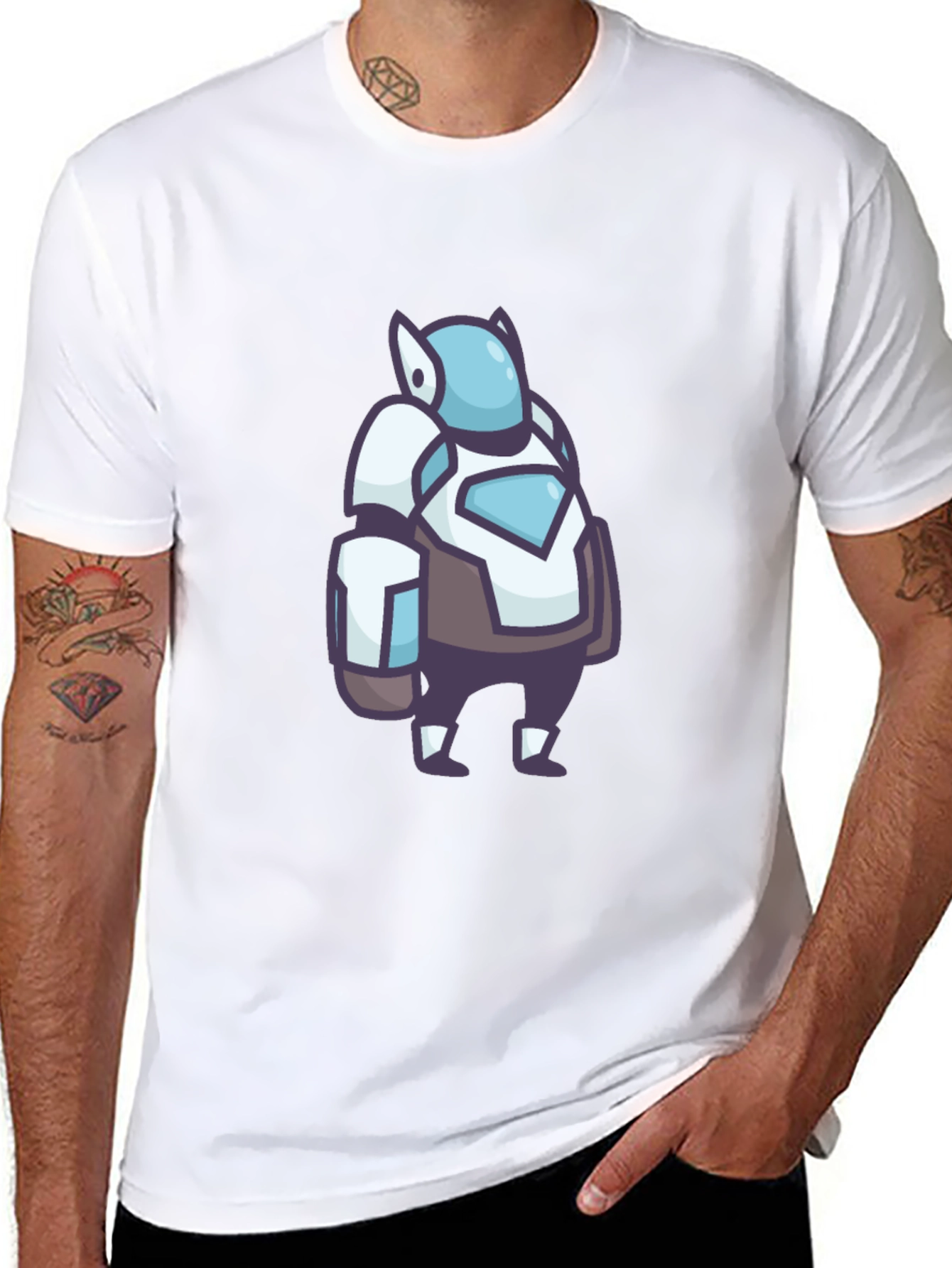 Cool Robot Graphic Black T-Shirt