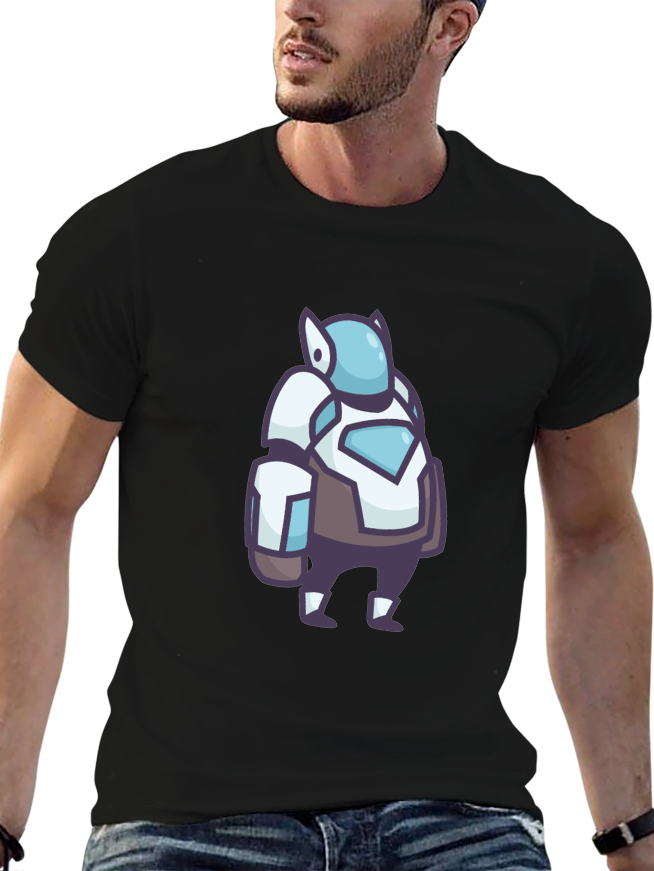 Cool Robot Graphic Black T-Shirt