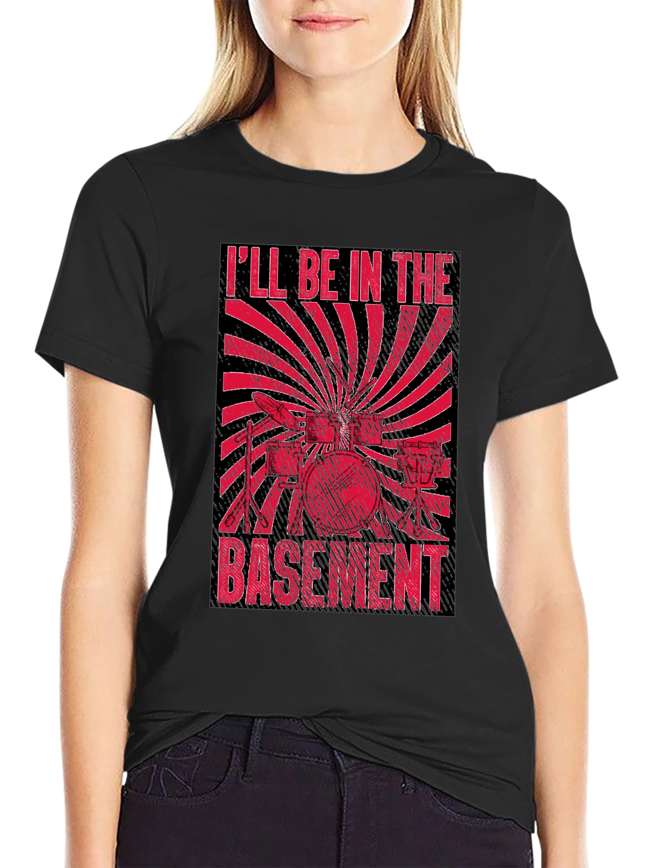 Ill Be In The Basement Drum Set T-Shirt