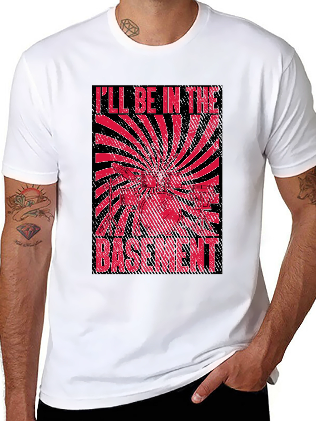 Ill Be In The Basement Drum Set T-Shirt