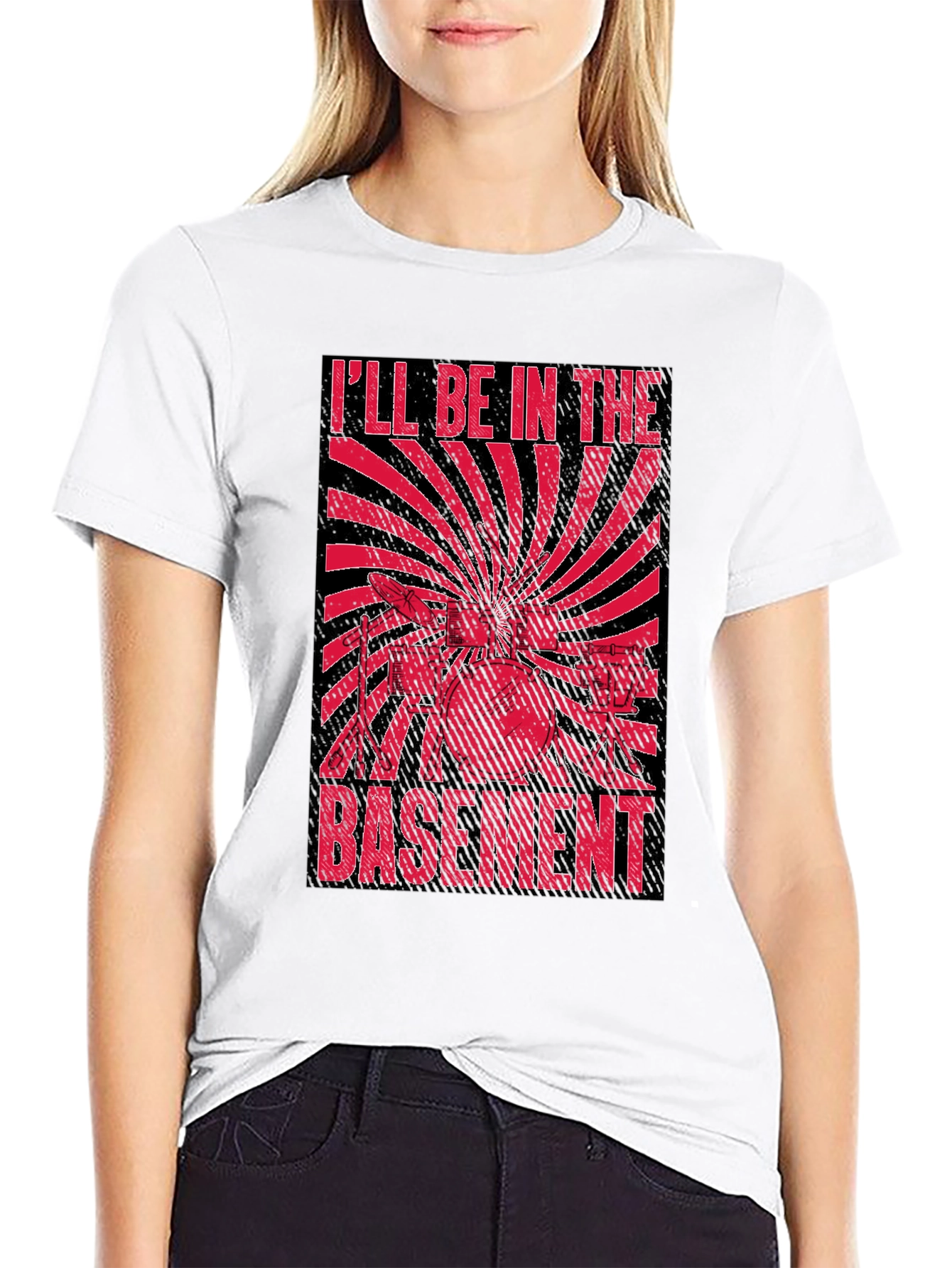 Ill Be In The Basement Drum Set T-Shirt