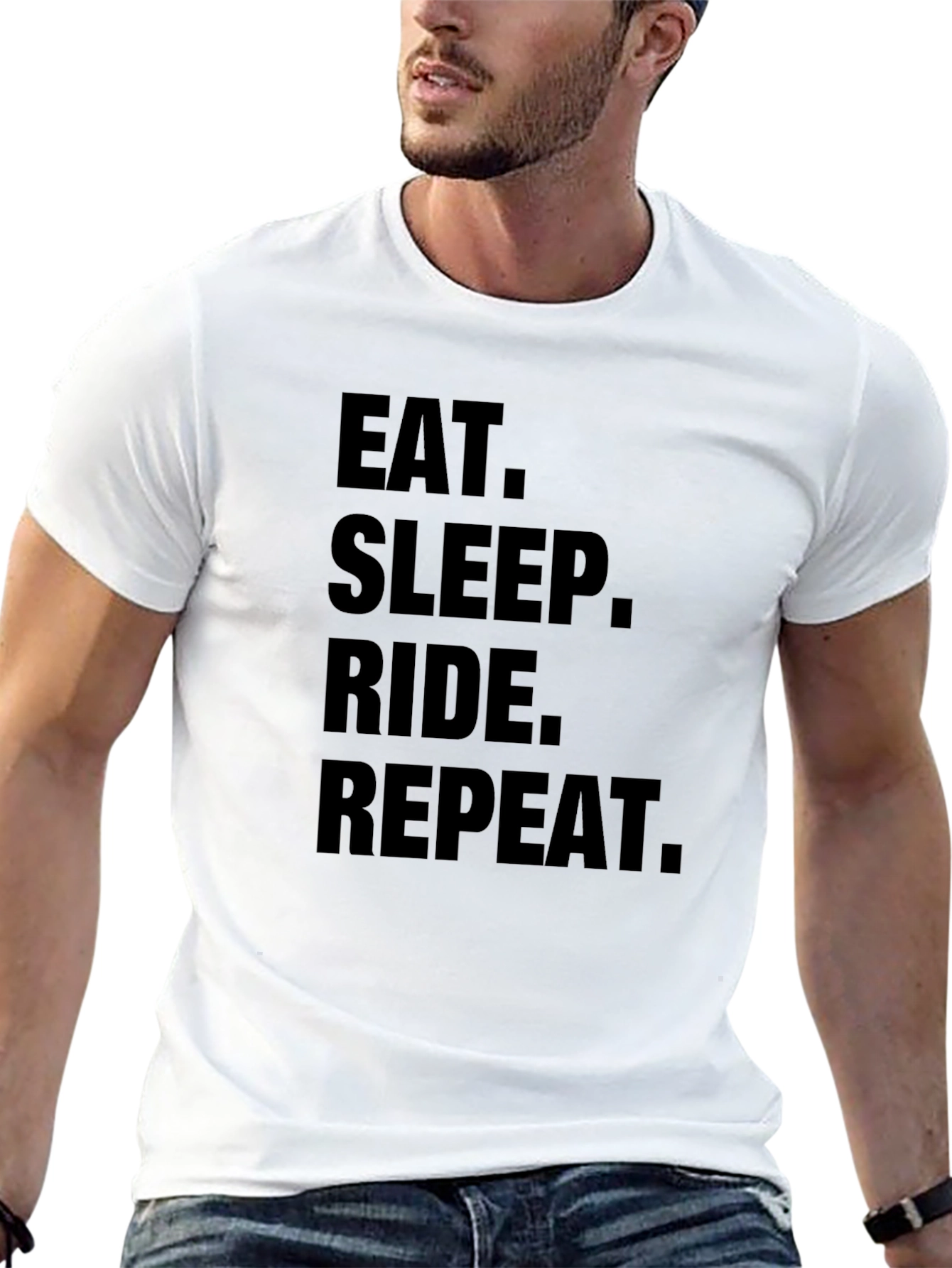 Eat Sleep Ride Repeat Black T-Shirt