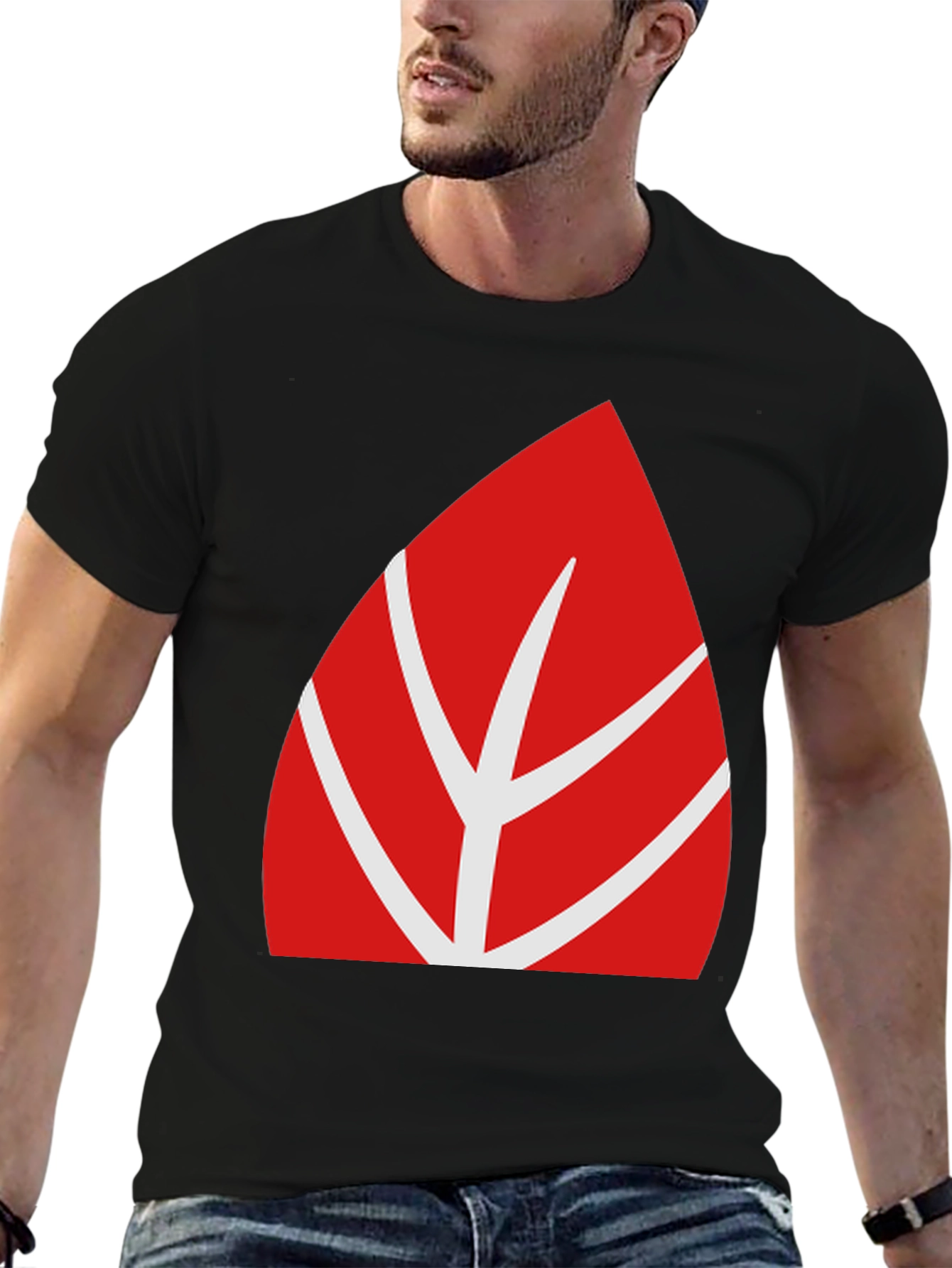Red Leaf Graphic Tee - Modern Casual Style