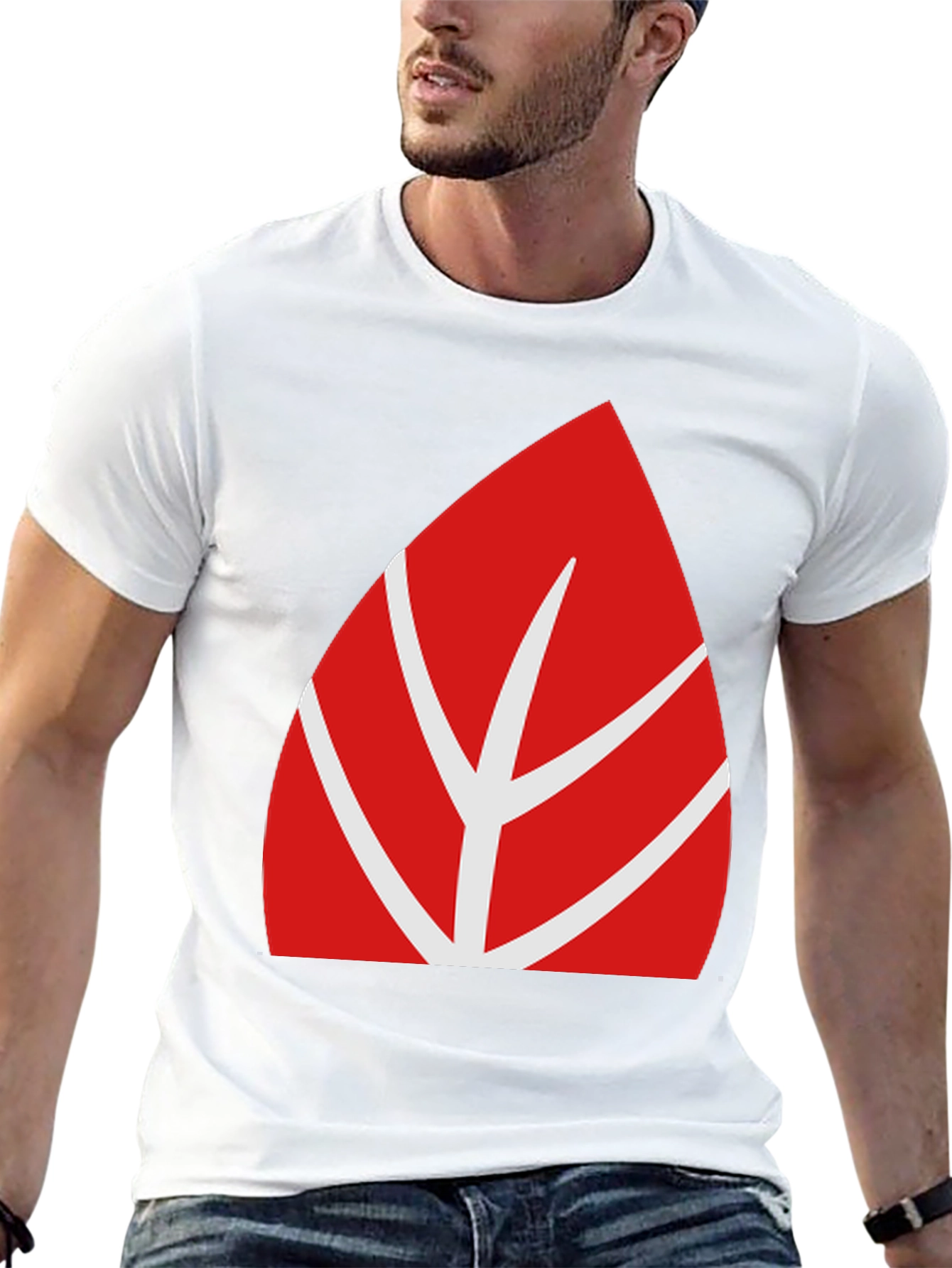 Red Leaf Graphic Tee - Modern Casual Style