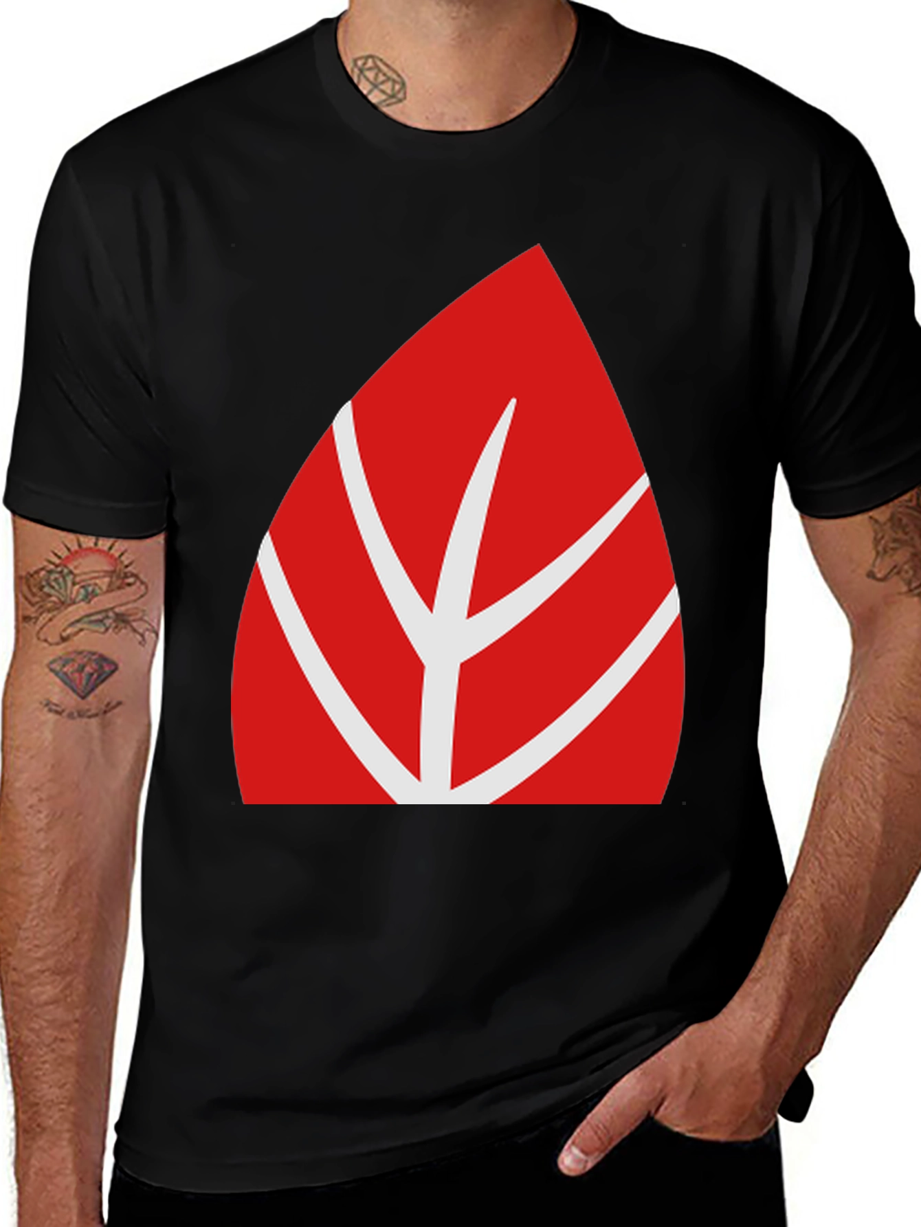 Red Leaf Graphic Tee - Modern Casual Style