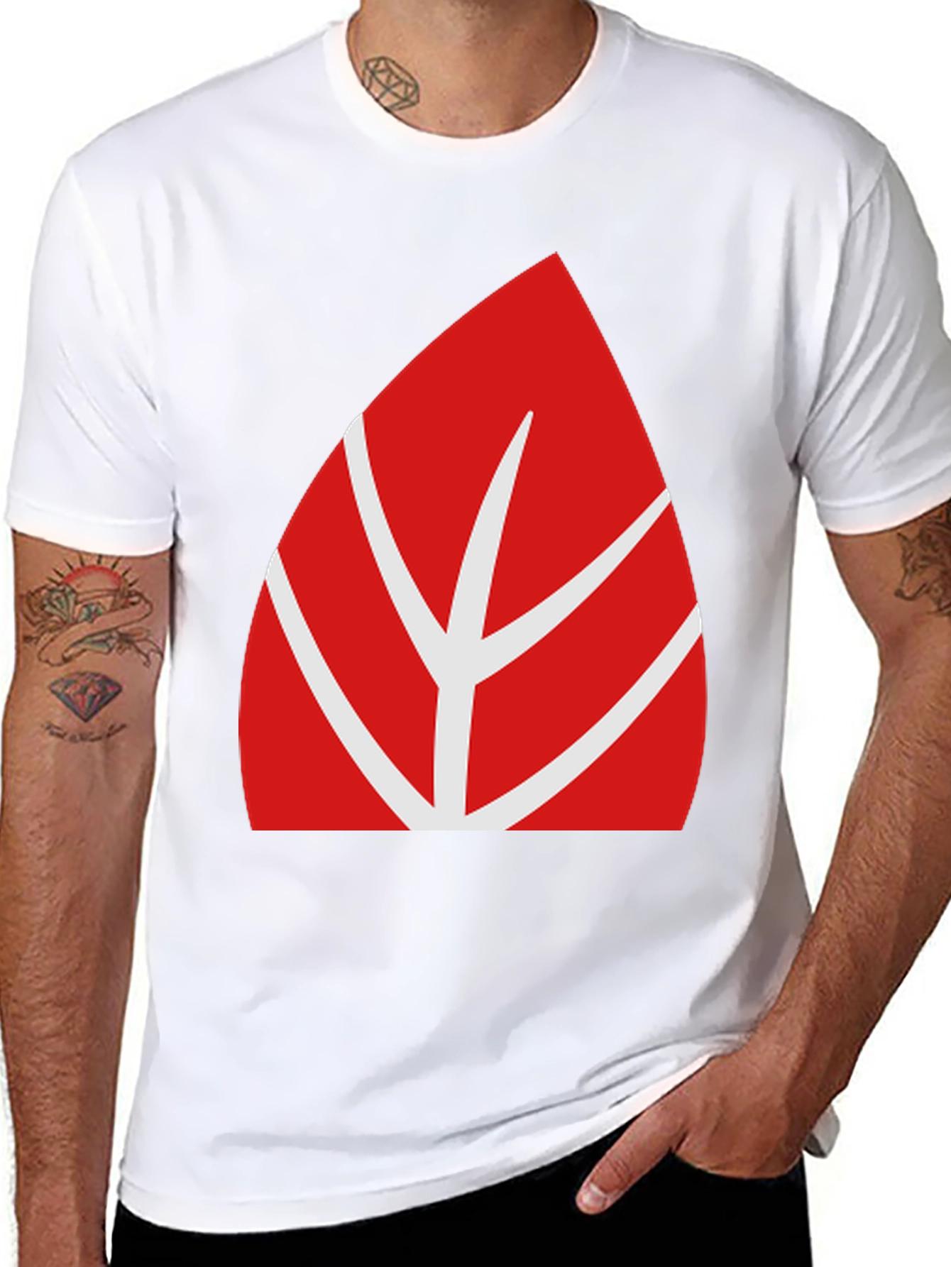 Red Leaf Graphic Tee - Modern Casual Style
