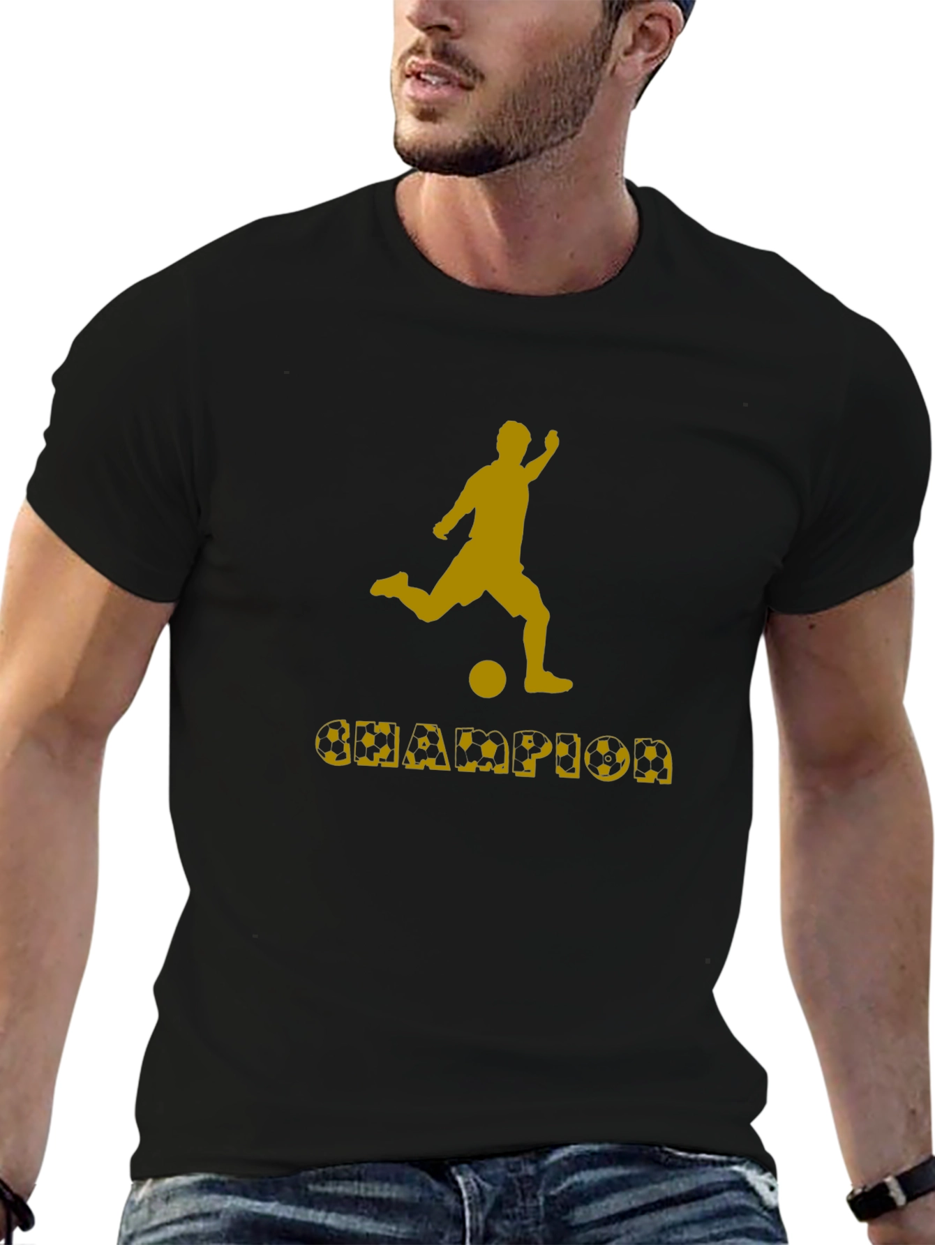 Champion Soccer Player Graphic Tee - Black