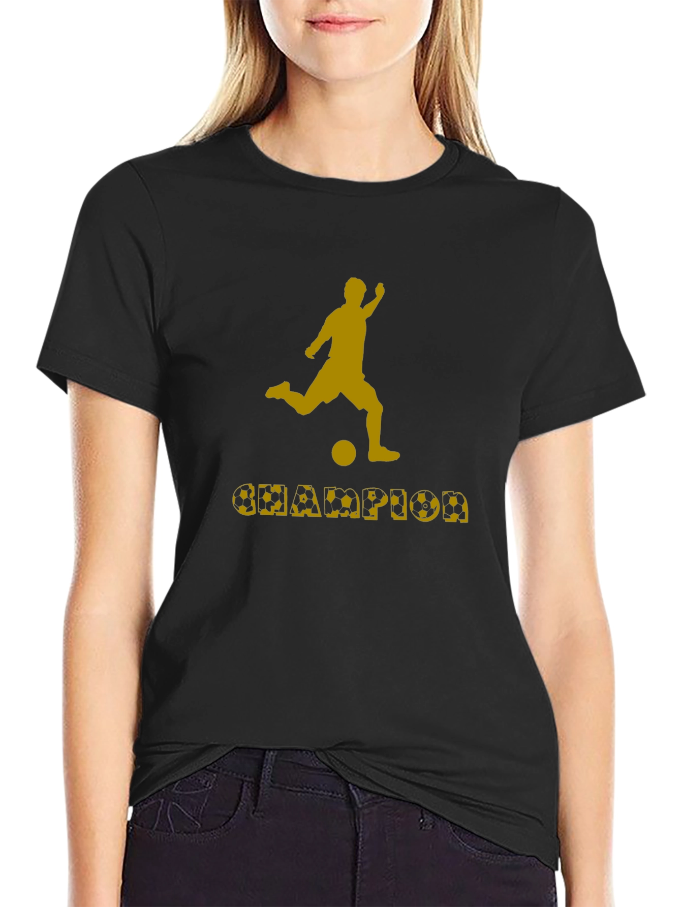 Champion Soccer Player Graphic Tee - Black