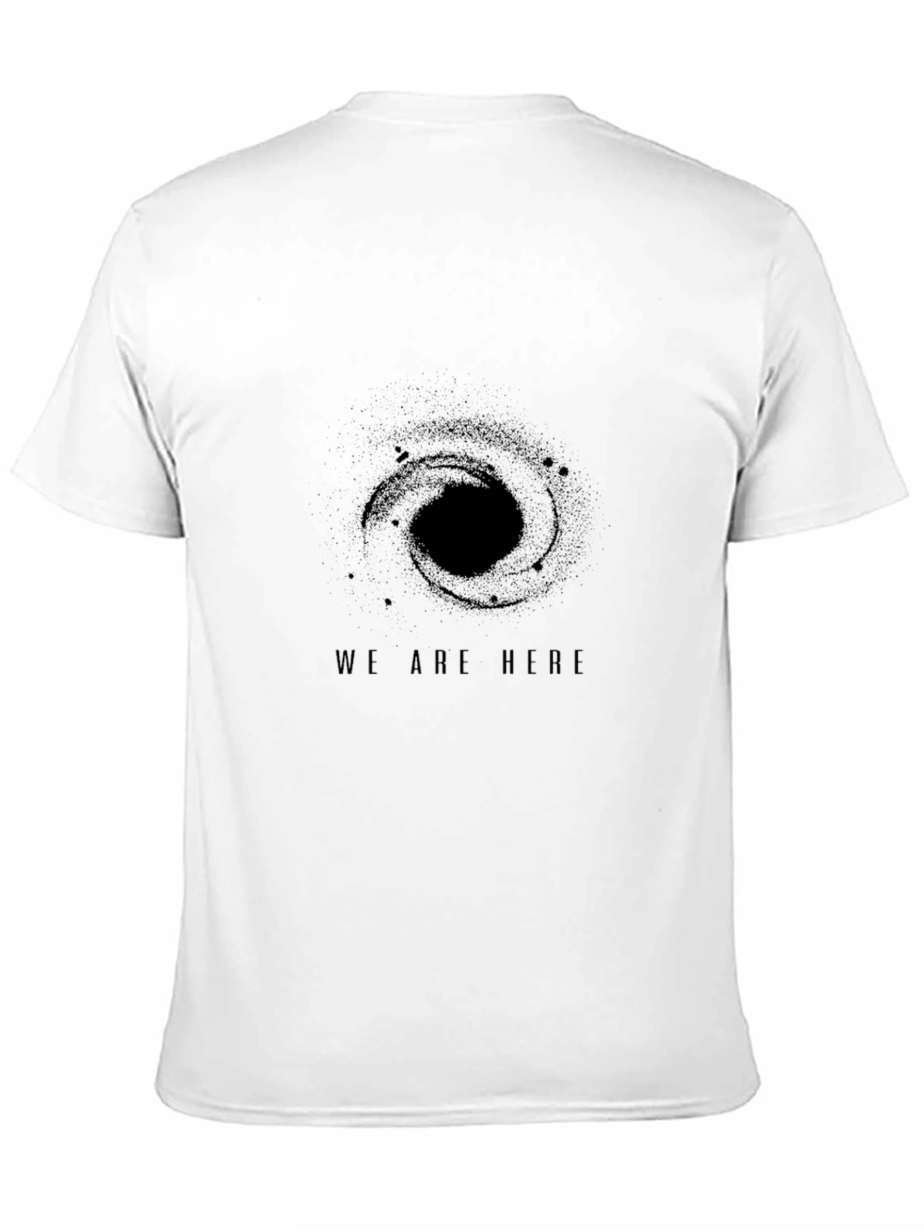 We Are Here Galaxy Graphic Black T-Shirt