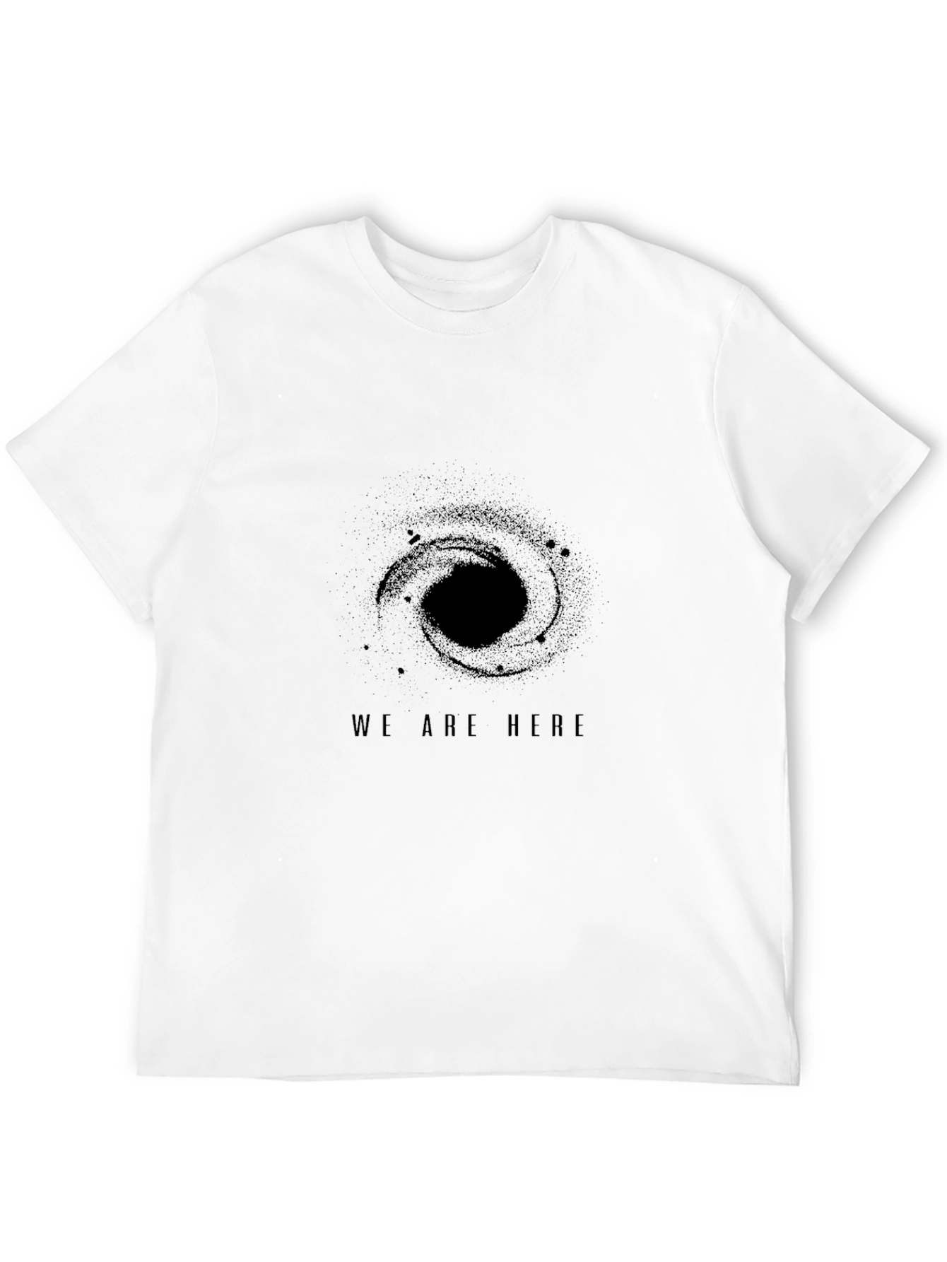 We Are Here Galaxy Graphic Black T-Shirt