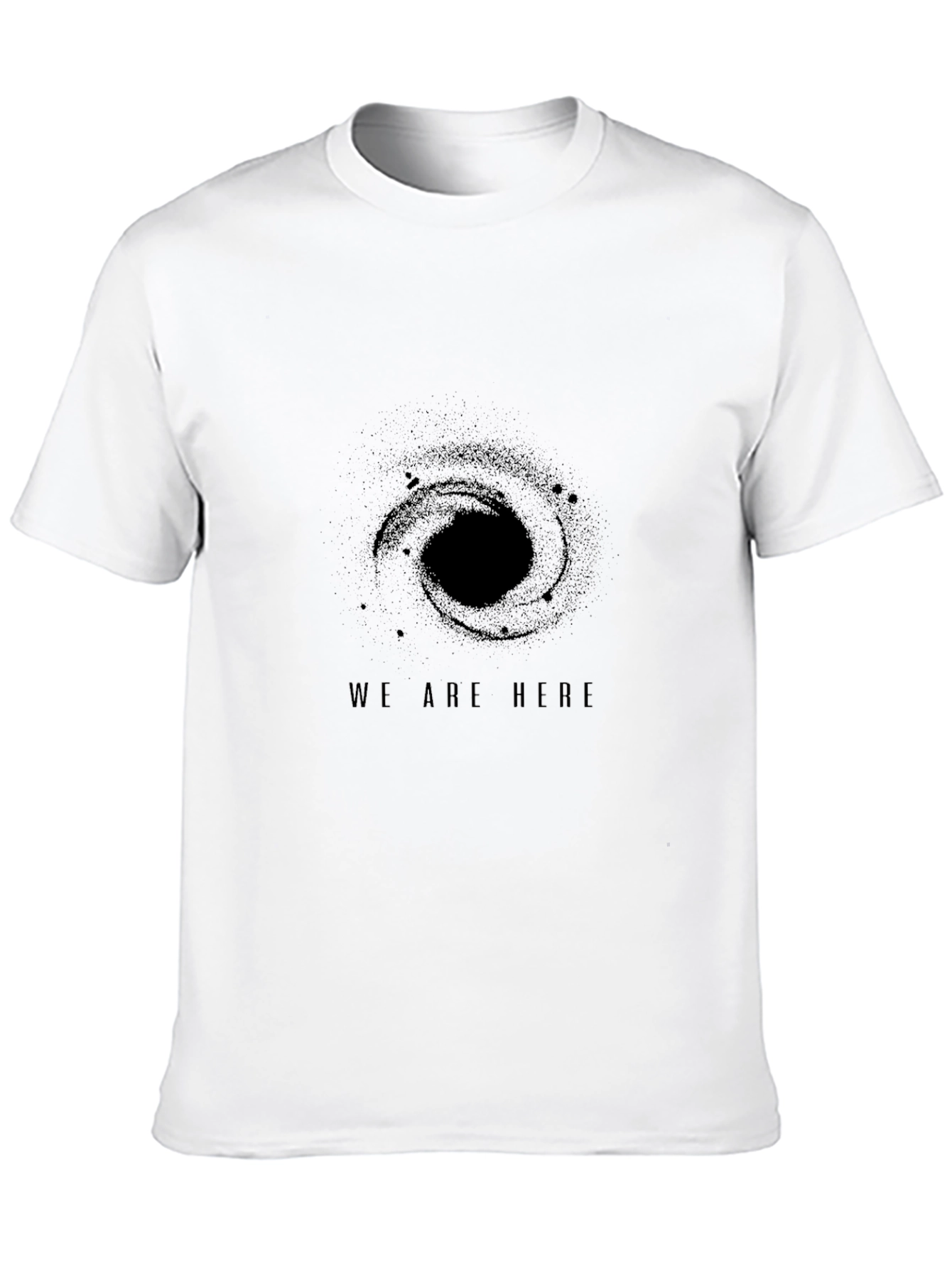 We Are Here Galaxy Graphic Black T-Shirt