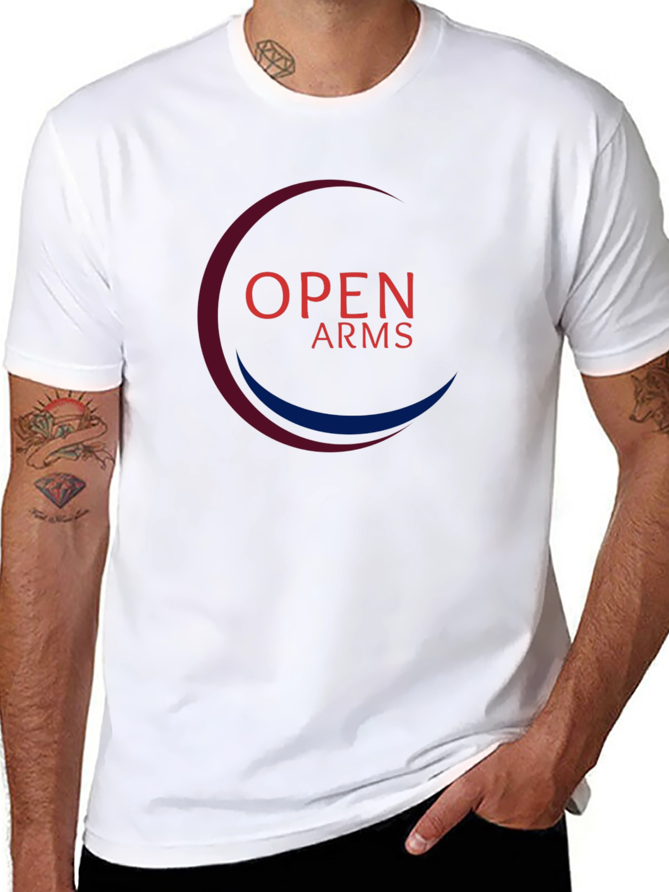 Open Arms Graphic Tee - Soft Cotton Blend