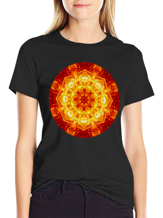 Fiery Mandala Graphic Tee - Bold & Unique