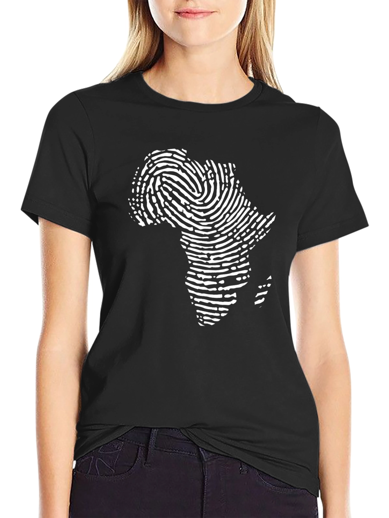 Africa Fingerprint Black T-Shirt