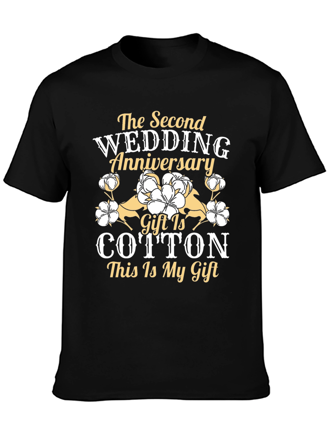 2nd Wedding Anniversary Cotton Gift T-Shirt