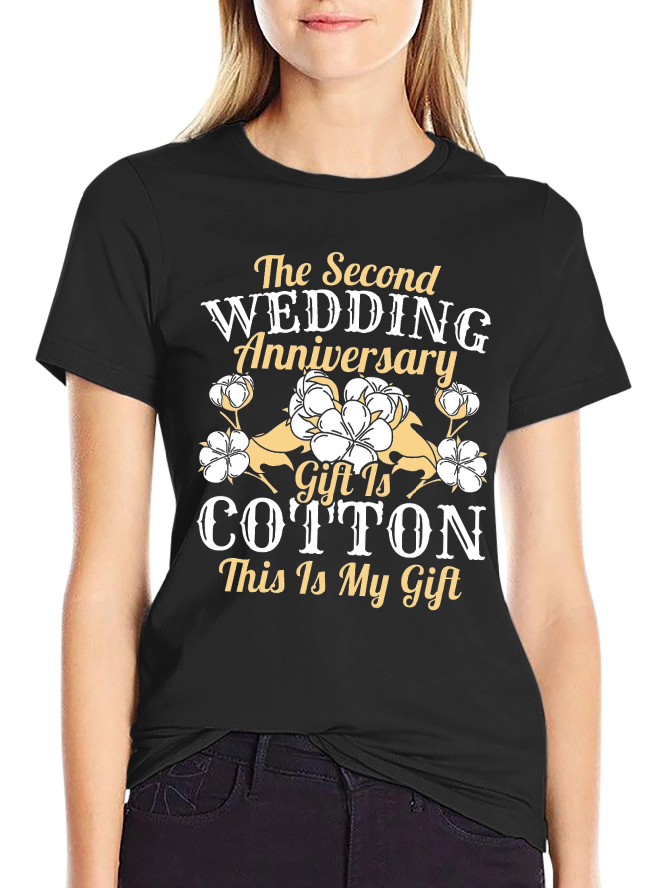 2nd Wedding Anniversary Cotton Gift T-Shirt