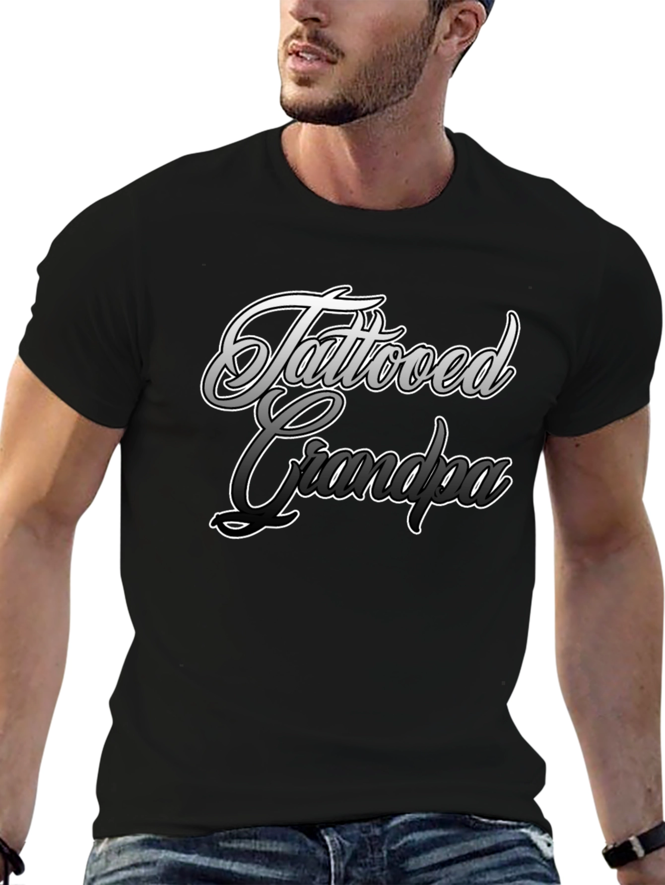 Tattooed Grandpa Graphic Tee - Cool Grandparent Style