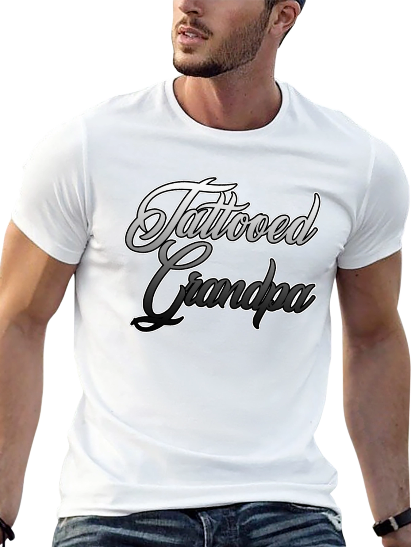 Tattooed Grandpa Graphic Tee - Cool Grandparent Style