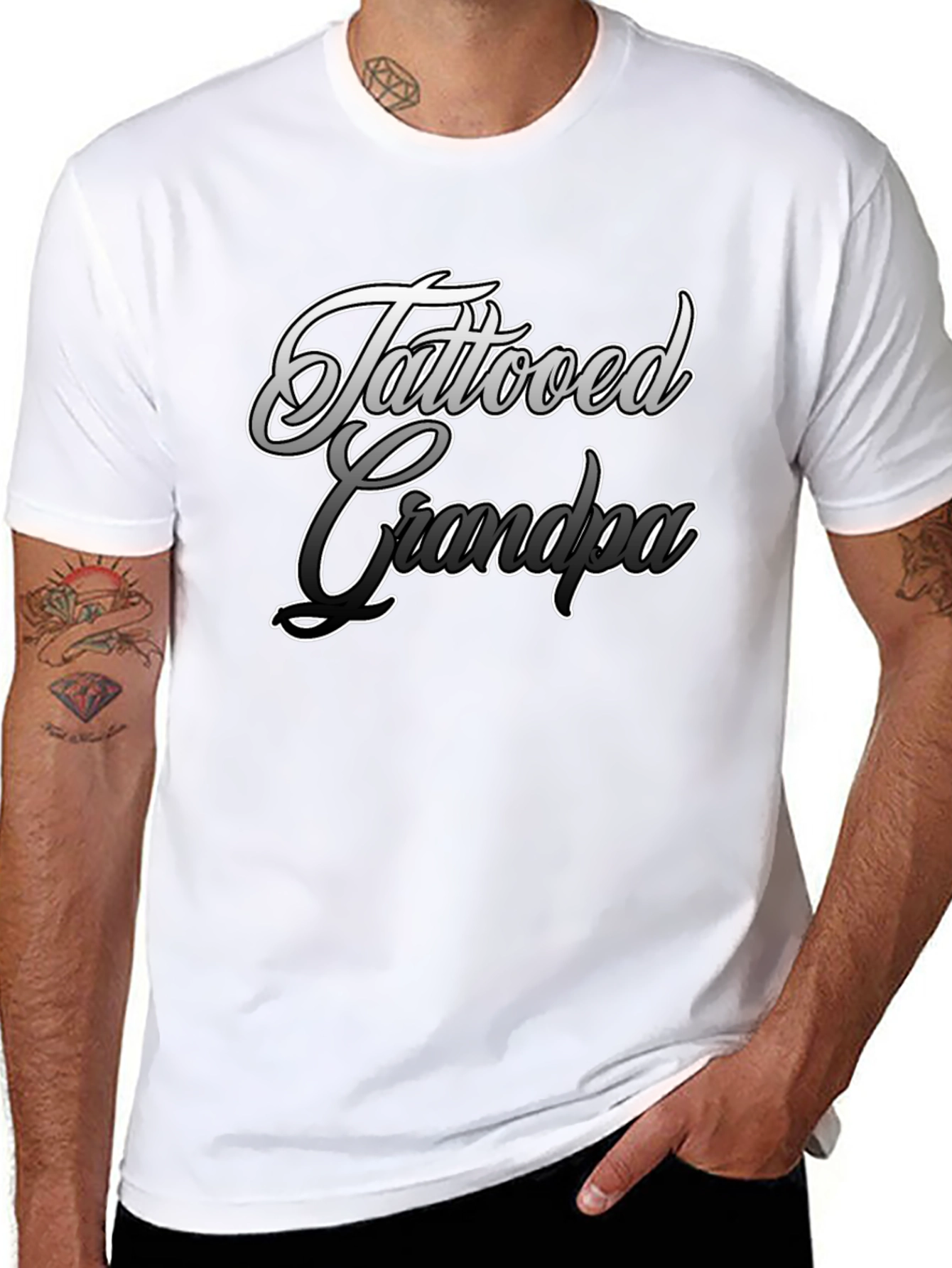Tattooed Grandpa Graphic Tee - Cool Grandparent Style