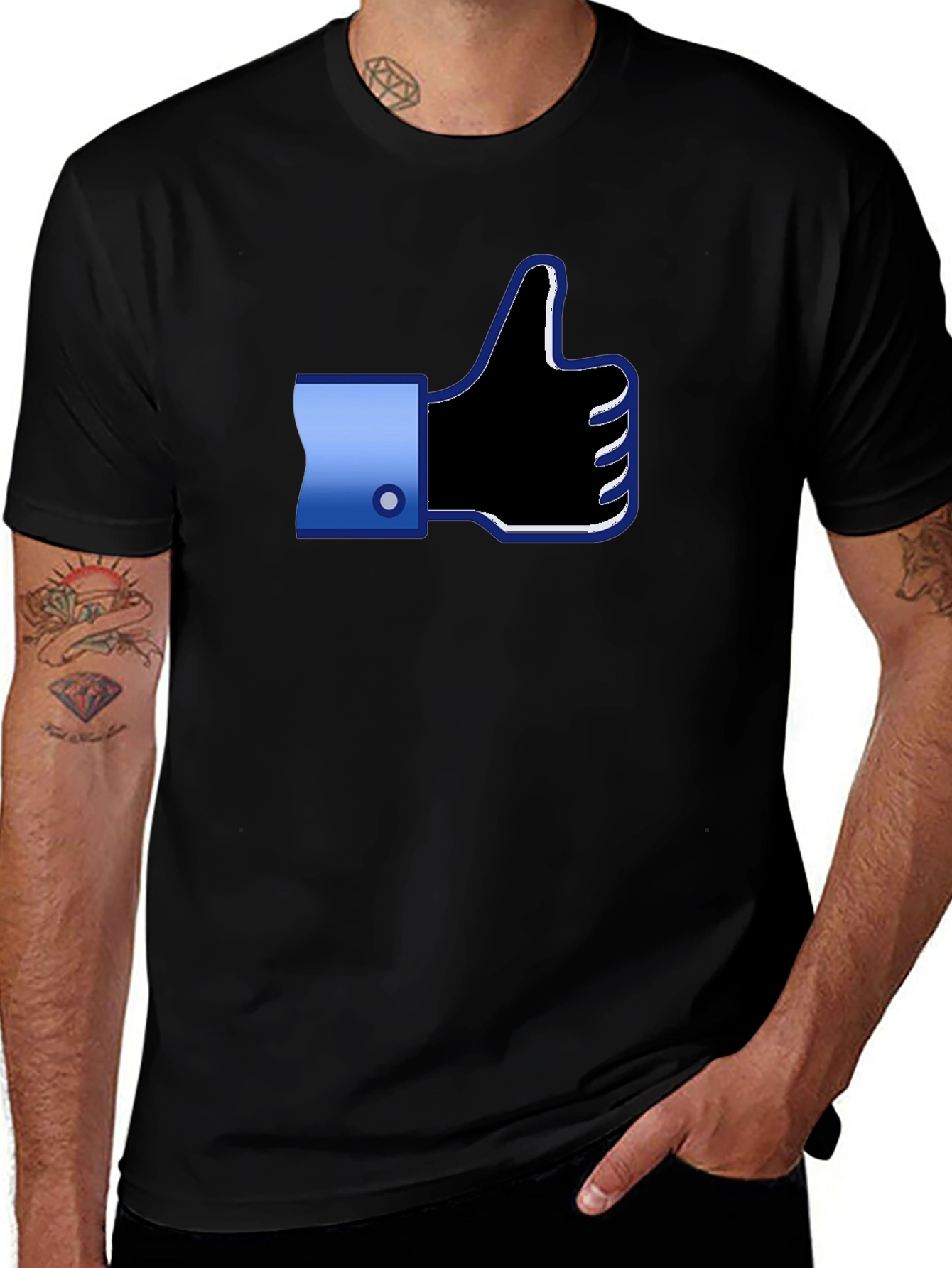 Thumbs Up Graphic Black T-Shirt