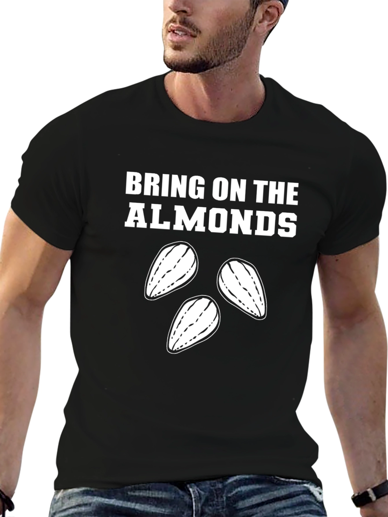 Bring on the Almonds Graphic T-Shirt - Black