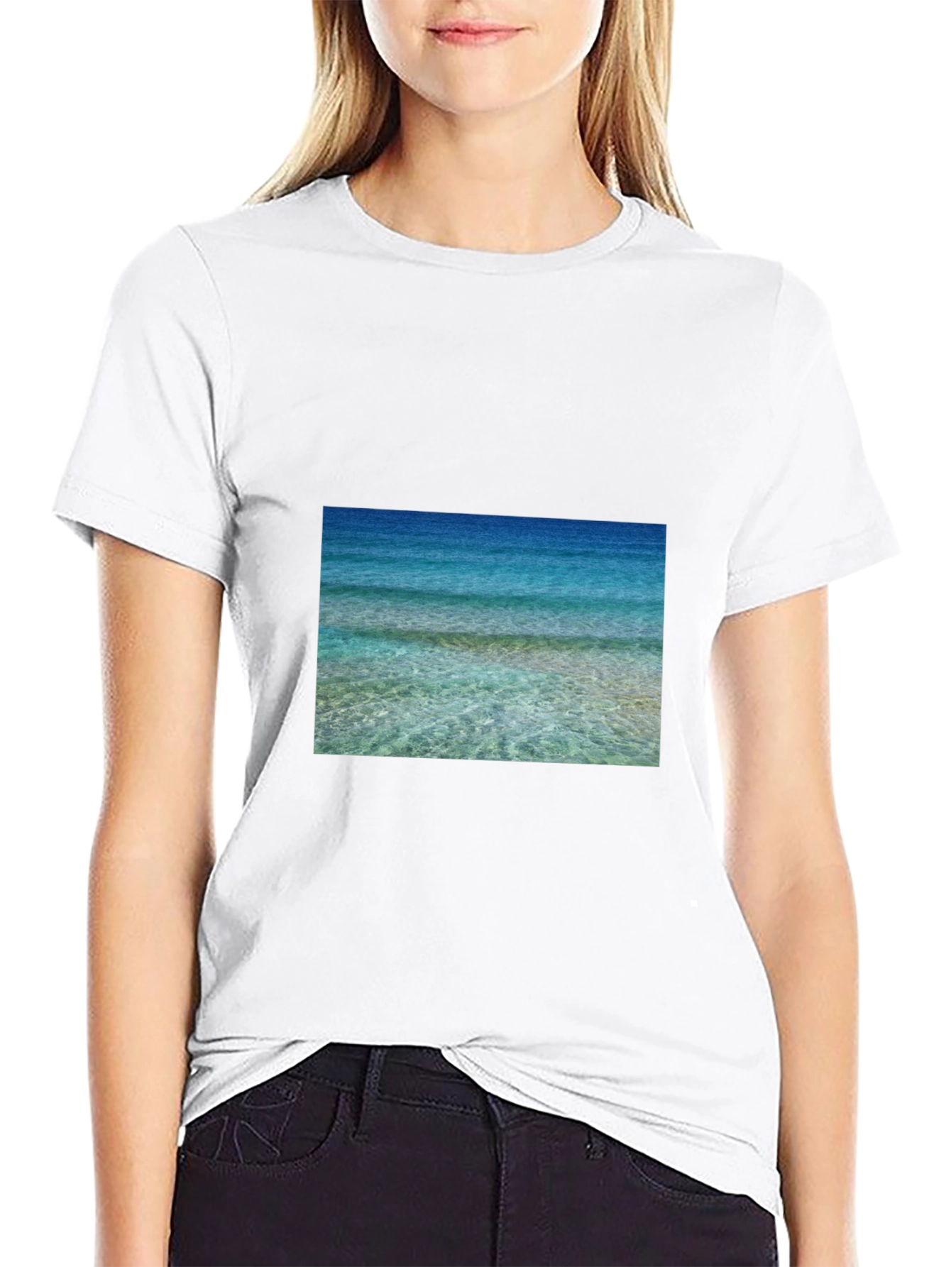 Ocean View Graphic Black T-Shirt