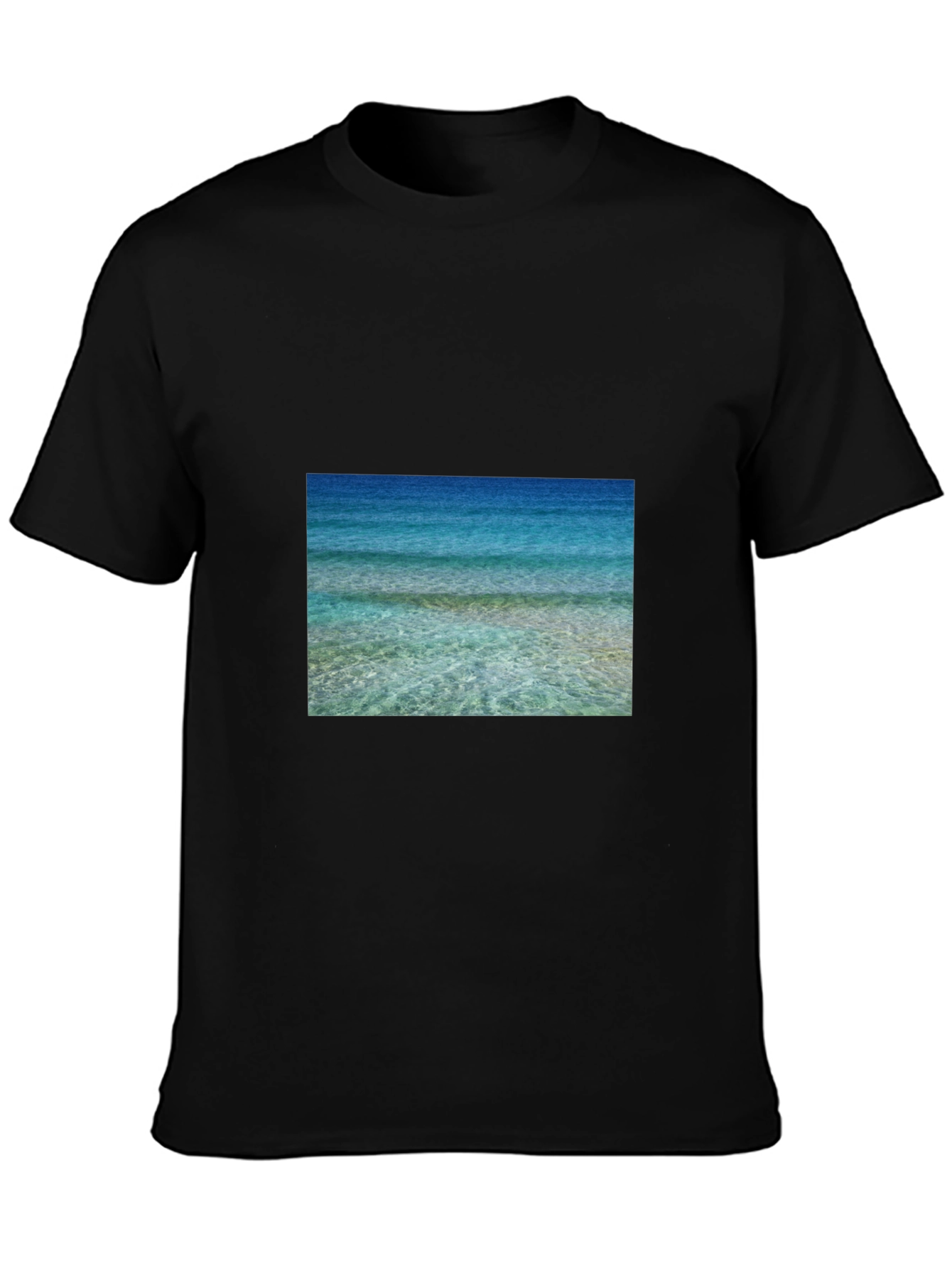 Ocean View Graphic Black T-Shirt