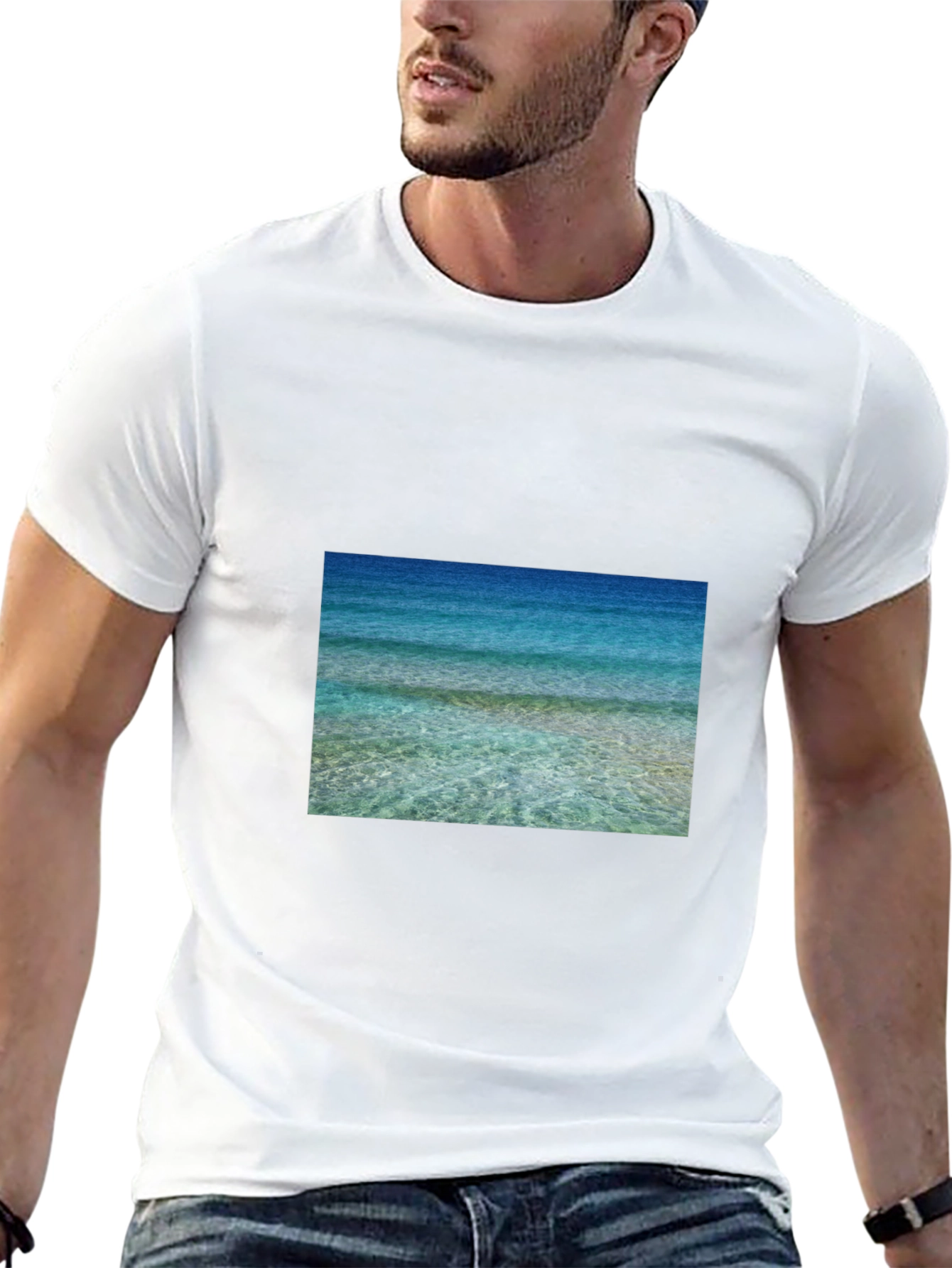 Ocean View Graphic Black T-Shirt