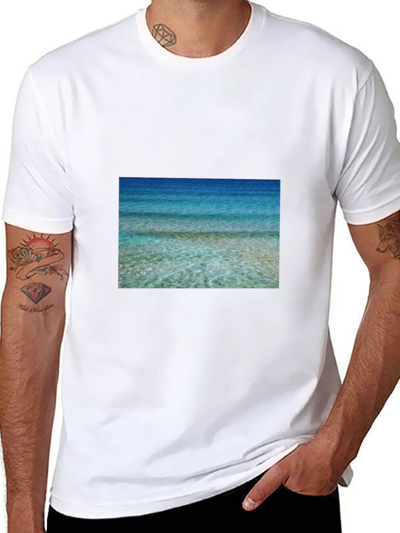 Ocean View Graphic Black T-Shirt