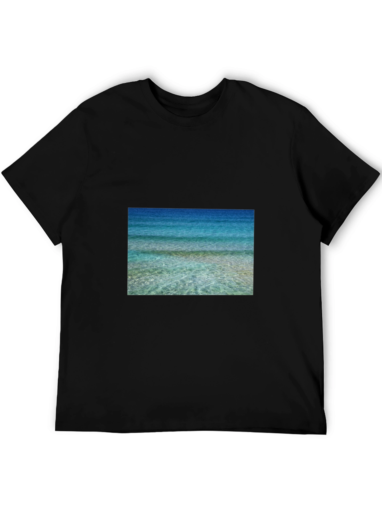 Ocean View Graphic Black T-Shirt