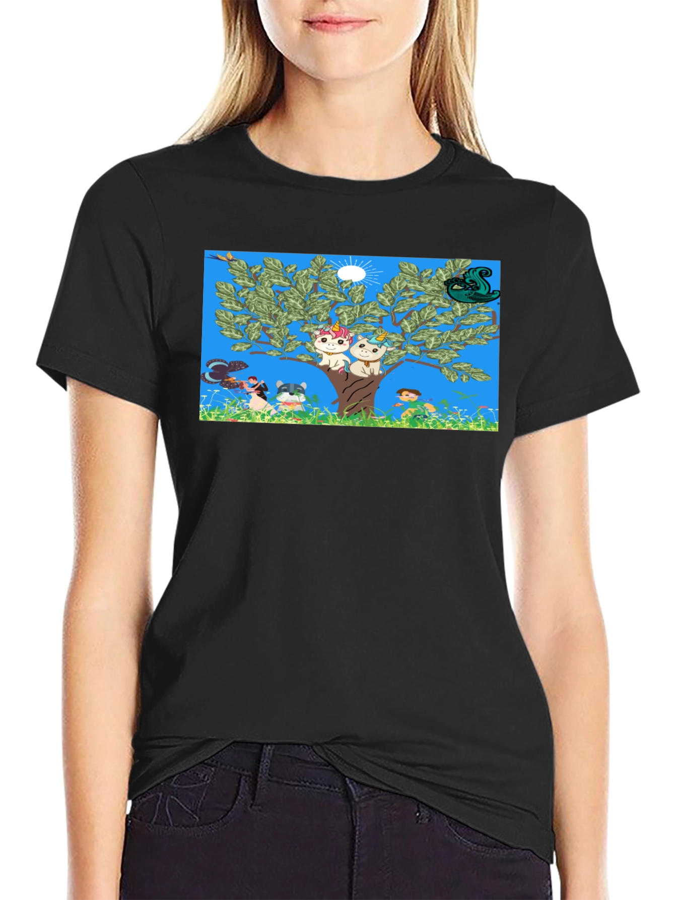 Whimsical Cartoon Tree Unisex Tee