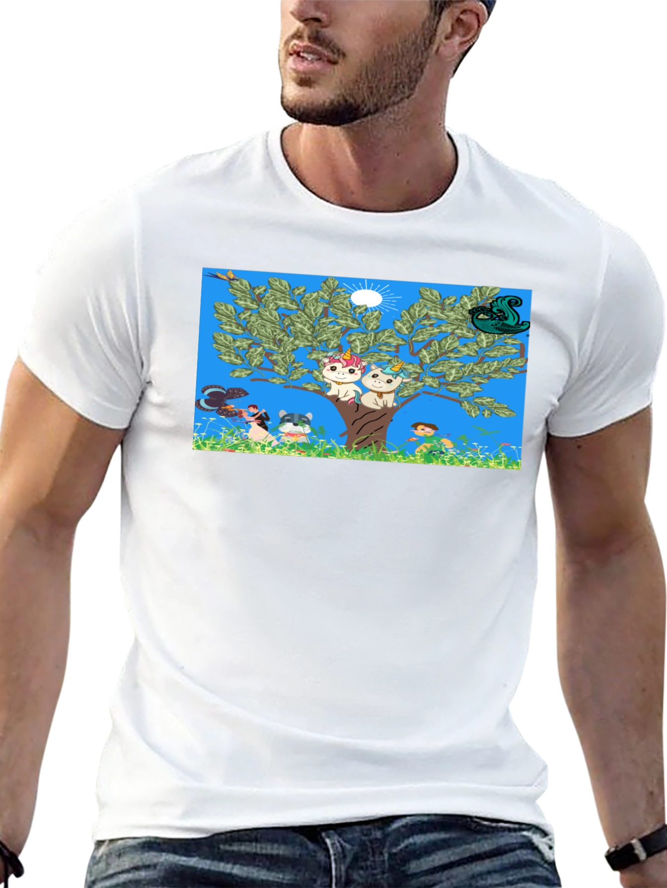 Whimsical Cartoon Tree Unisex Tee